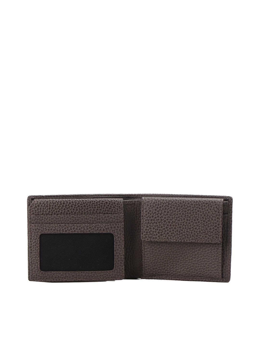 

SWISS MILITARY Men Grey & White Leather Two Fold Wallet