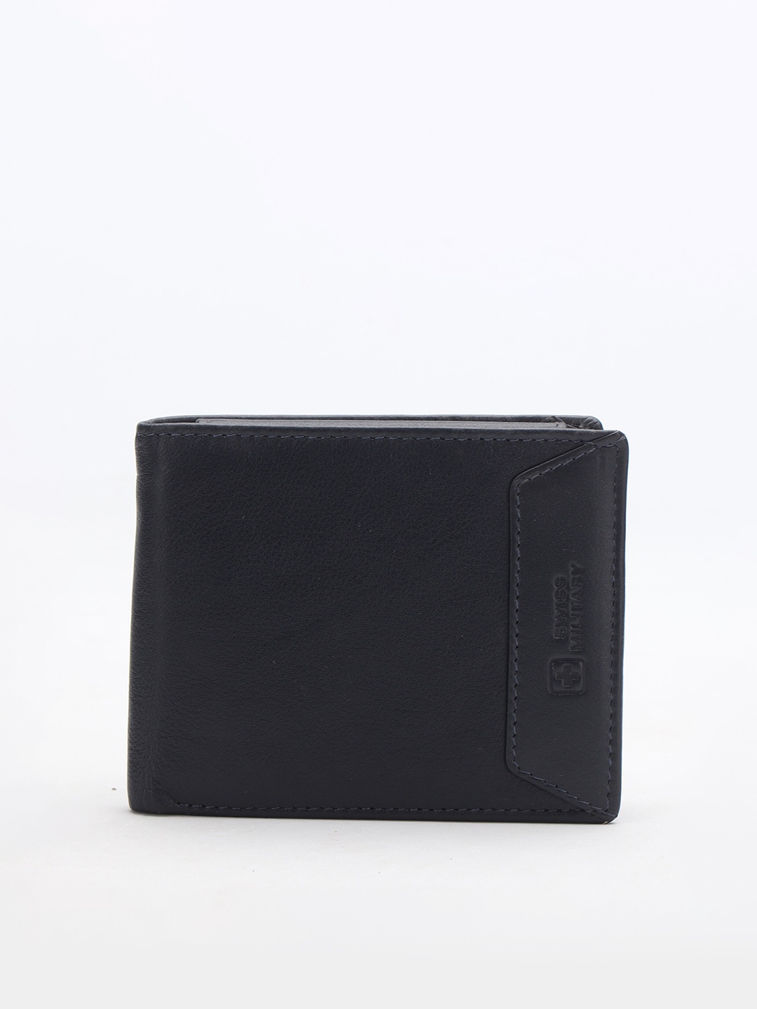 

SWISS MILITARY Men Blue Leather Two Fold Wallet