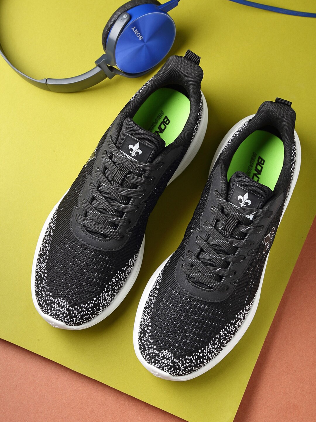 

Bond Street By Red Tape Men Black Textile Walking Shoes