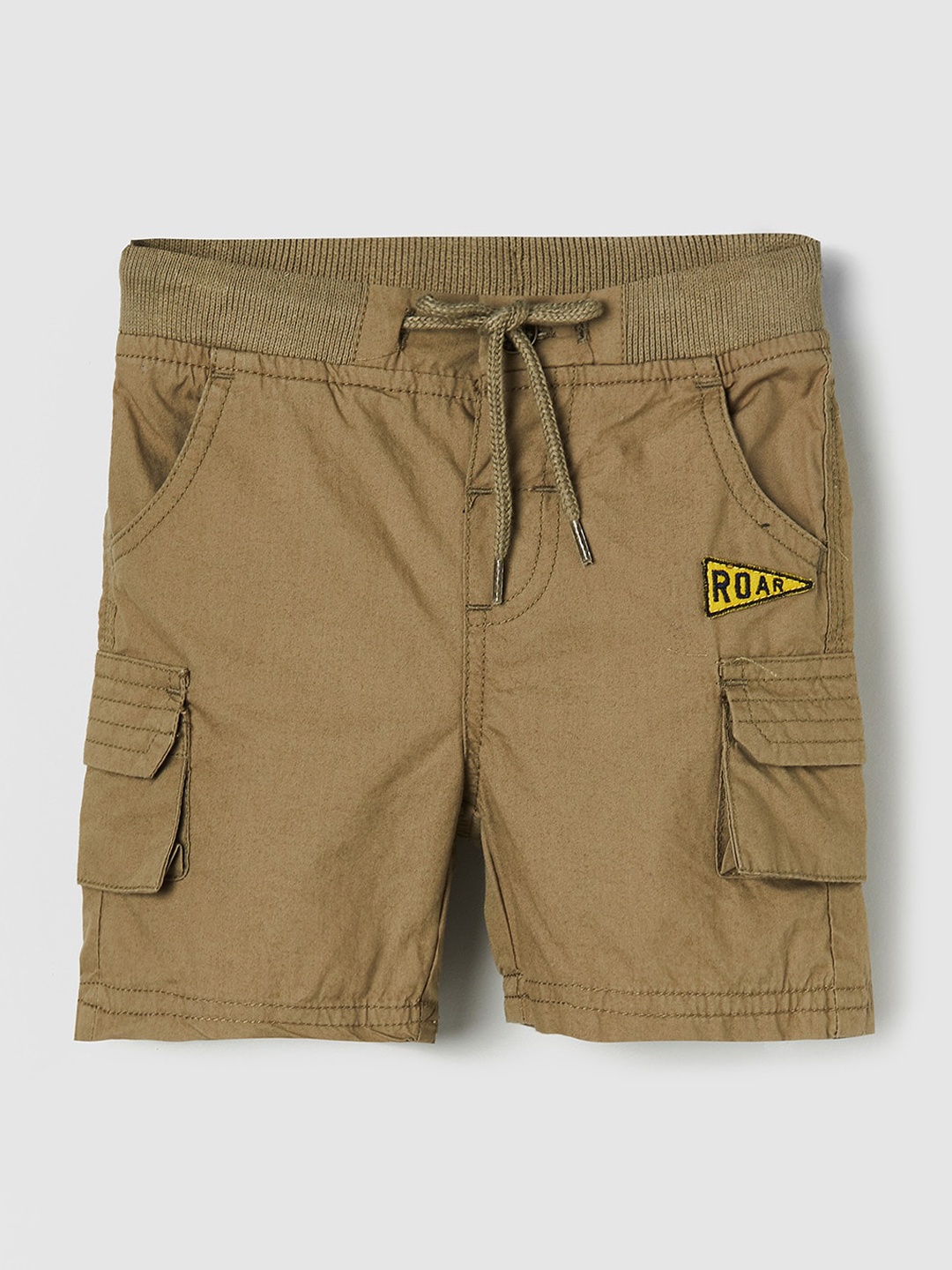 

max Boys Green Regular Fit Cotton Cargo Shorts