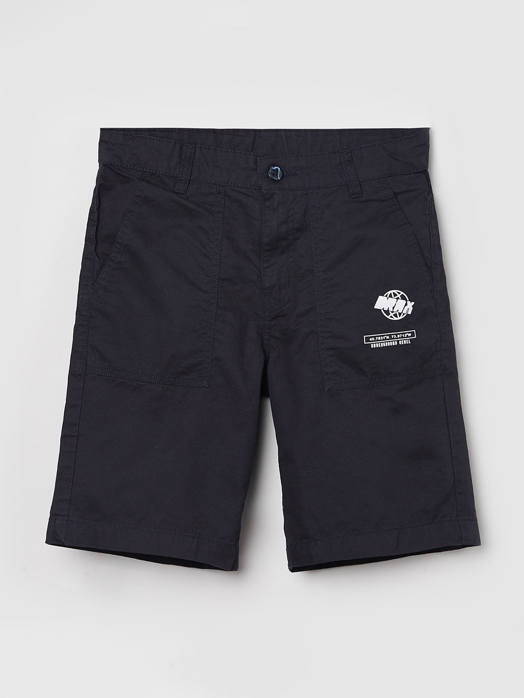 

max Boys Navy Blue Mid-Rise Shorts