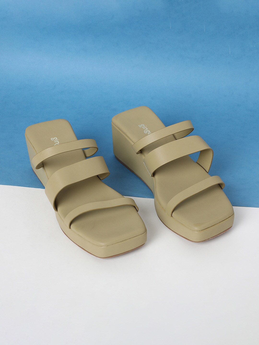 

Ginger by Lifestyle Green Wedge Sandals