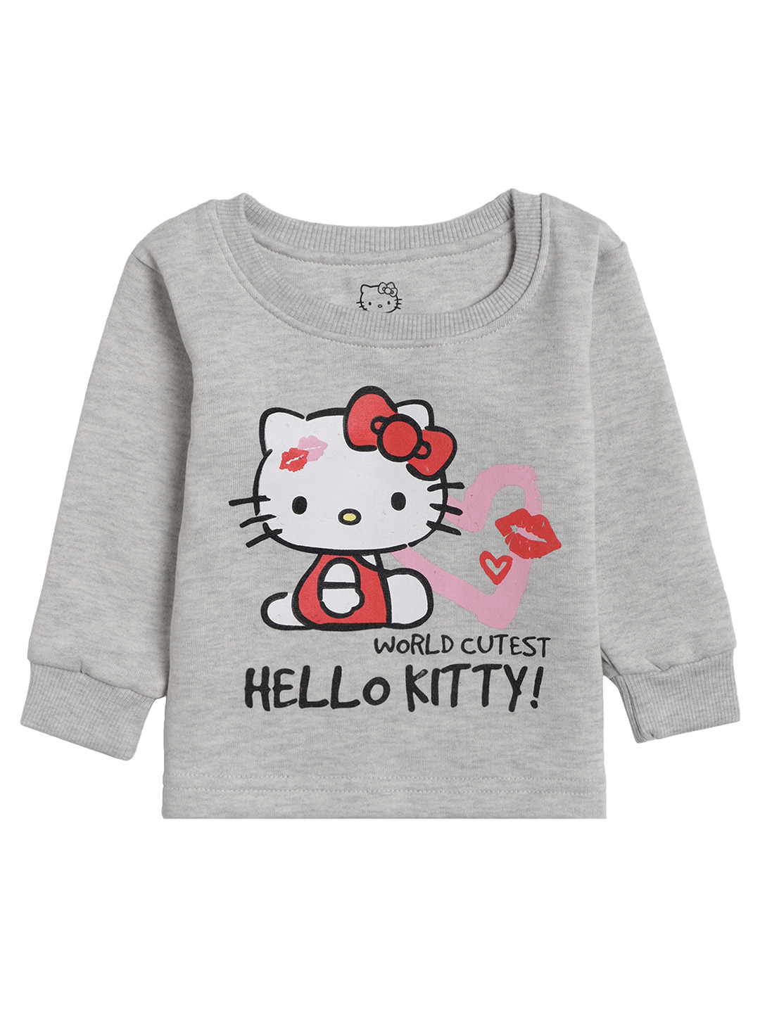 

Bodycare Kids Girls Grey Hello Kitty Printed Cotton T-shirt