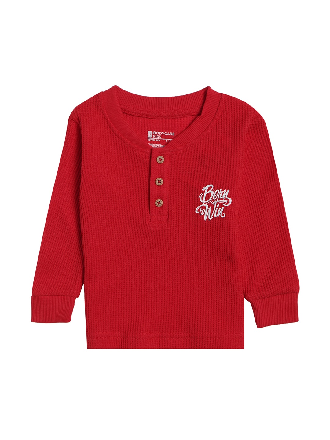 

Bodycare Kids Boys Red Mandarin Collar T-shirt