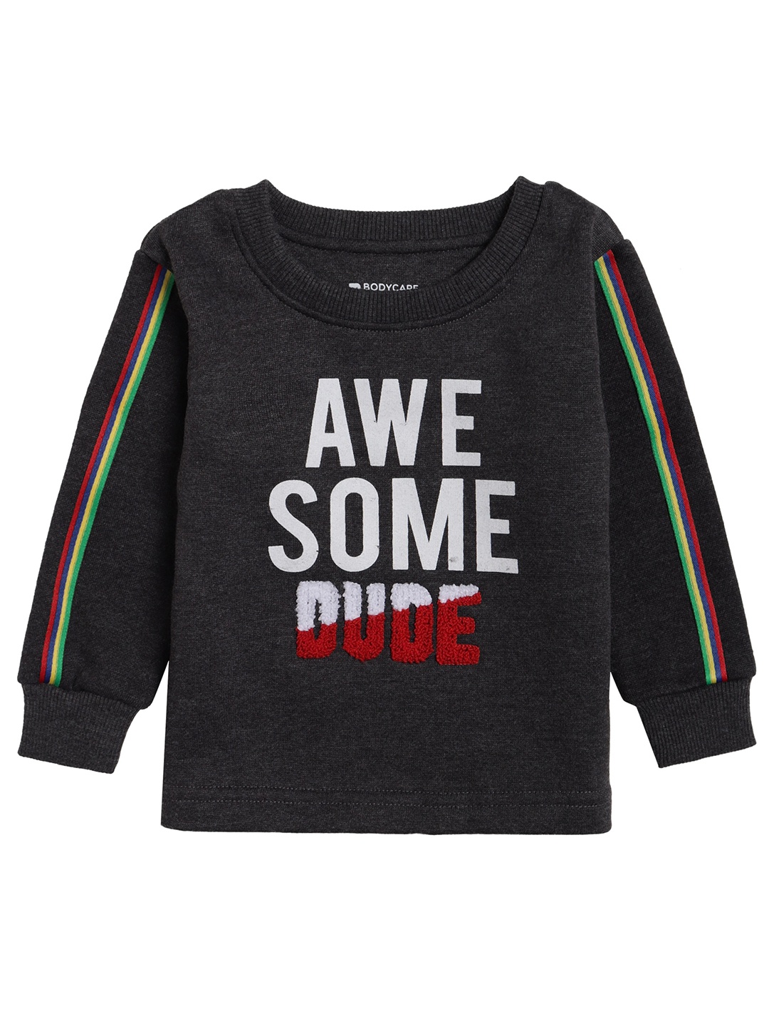 Bodycare Kids Boys Grey Typography T-shirt