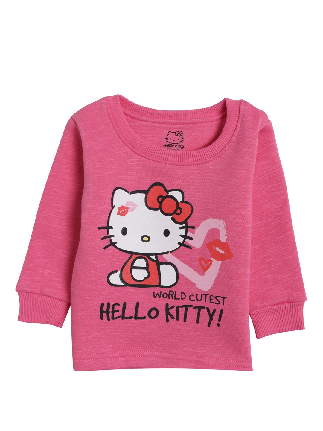 

Bodycare Kids Girls Pink Hello kitty Raw Edge T-shirt