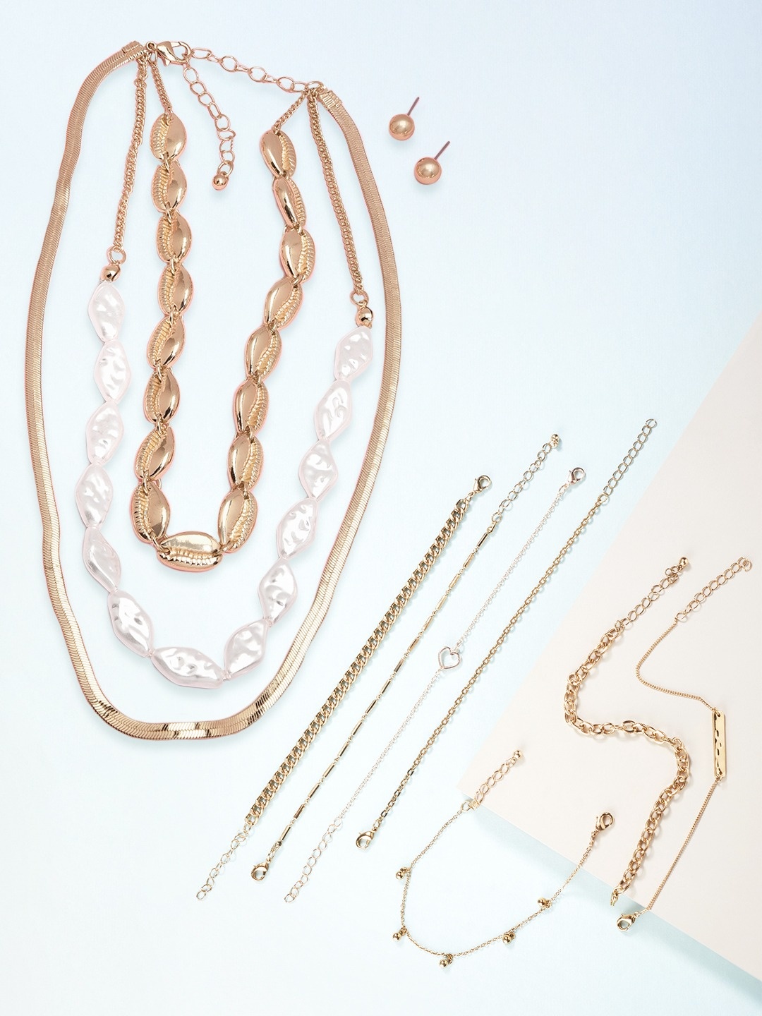 

AMI Gold-Plated Layered Jewellery Set