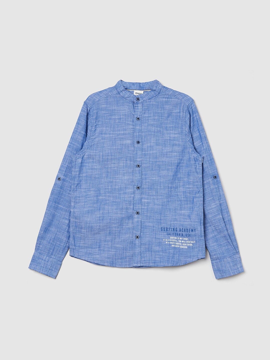 

max Boys Blue Cotton Casual Shirt