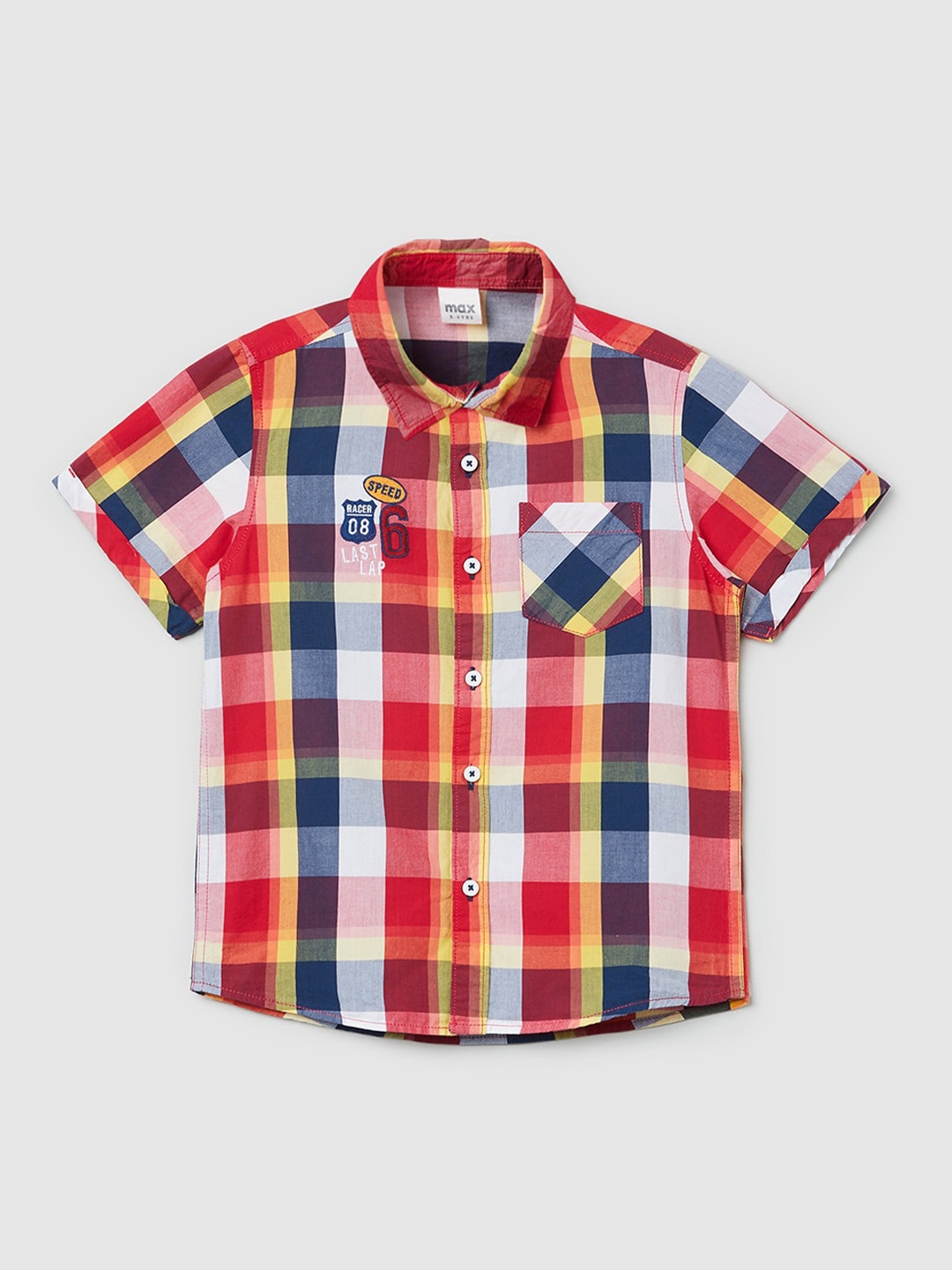 

max Boys Multicoloured Checked Casual Shirt, Multi