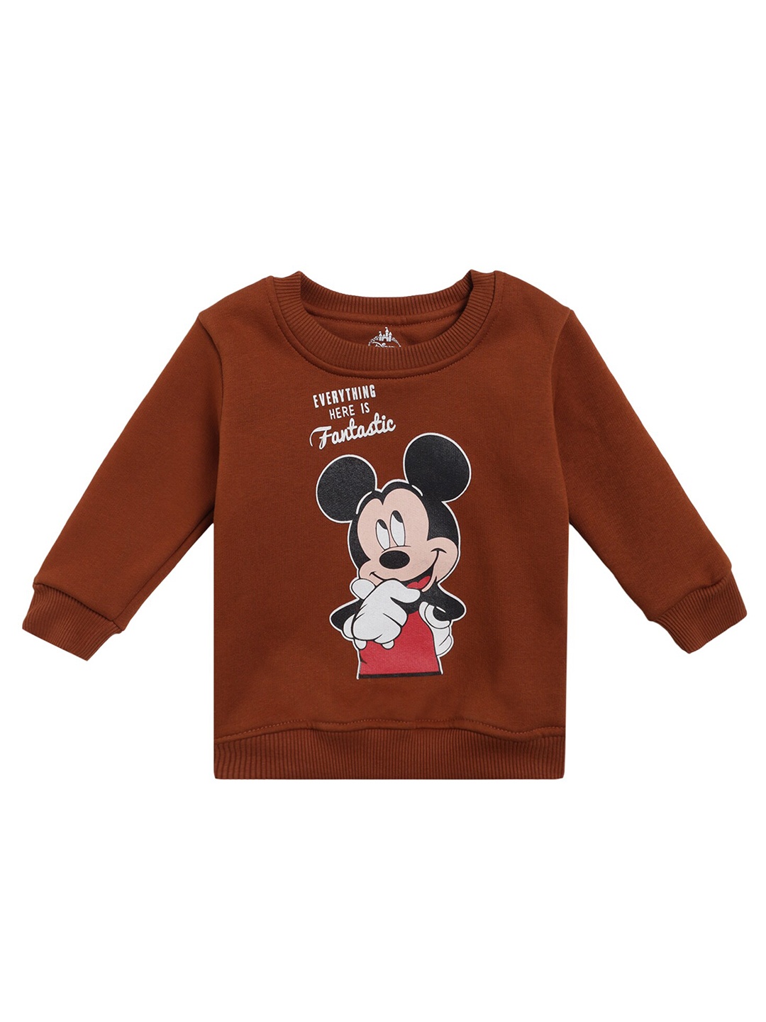 

Bodycare Kids Boys Brown Mickey Mouse Cotton Printed Sweatshirt