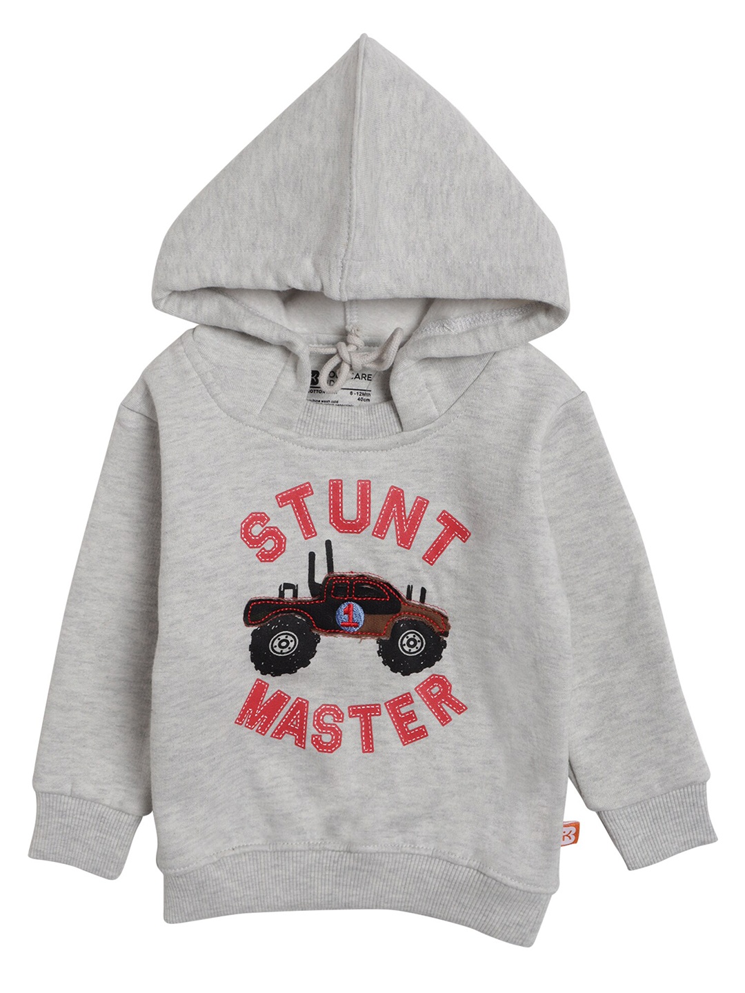 

Bodycare Kids Boys Grey & Red Printed Hooded Sweatshirt