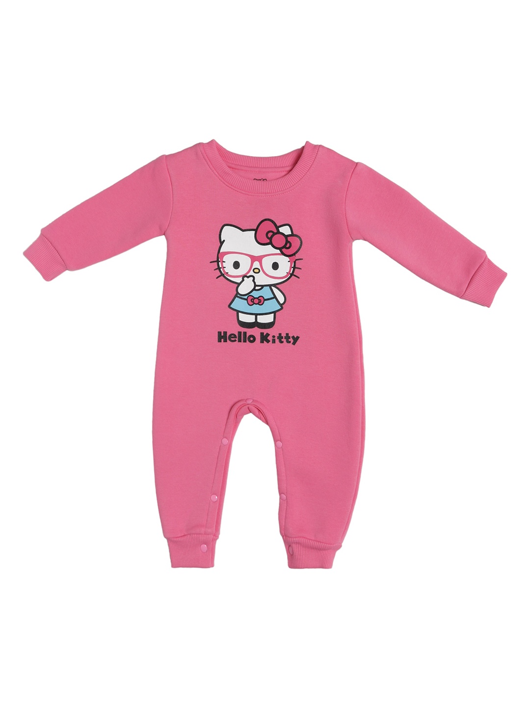 

Bodycare Kids Girls Pink & White Hello kitty Cotton Rompers