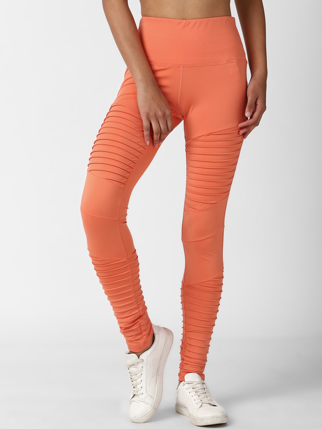

Forever 21 Women Orange Solid Fitted Legging
