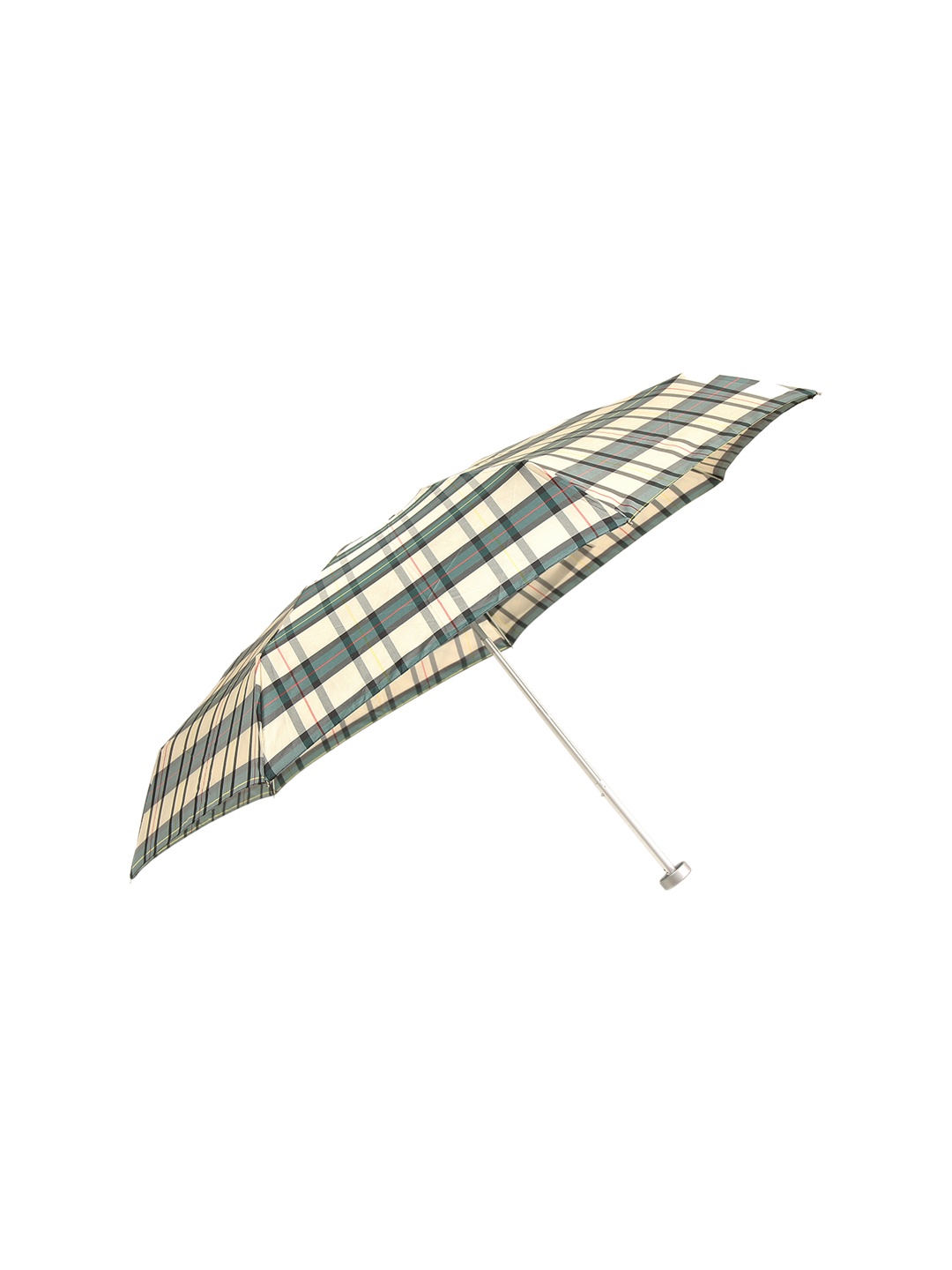 

Calvadoss Women Green & Cream-Coloured Checked 5 Fold Umbrella