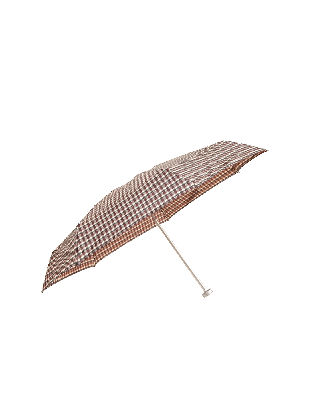 

Calvadoss Women Brown Checked 5-Fold Umbrella