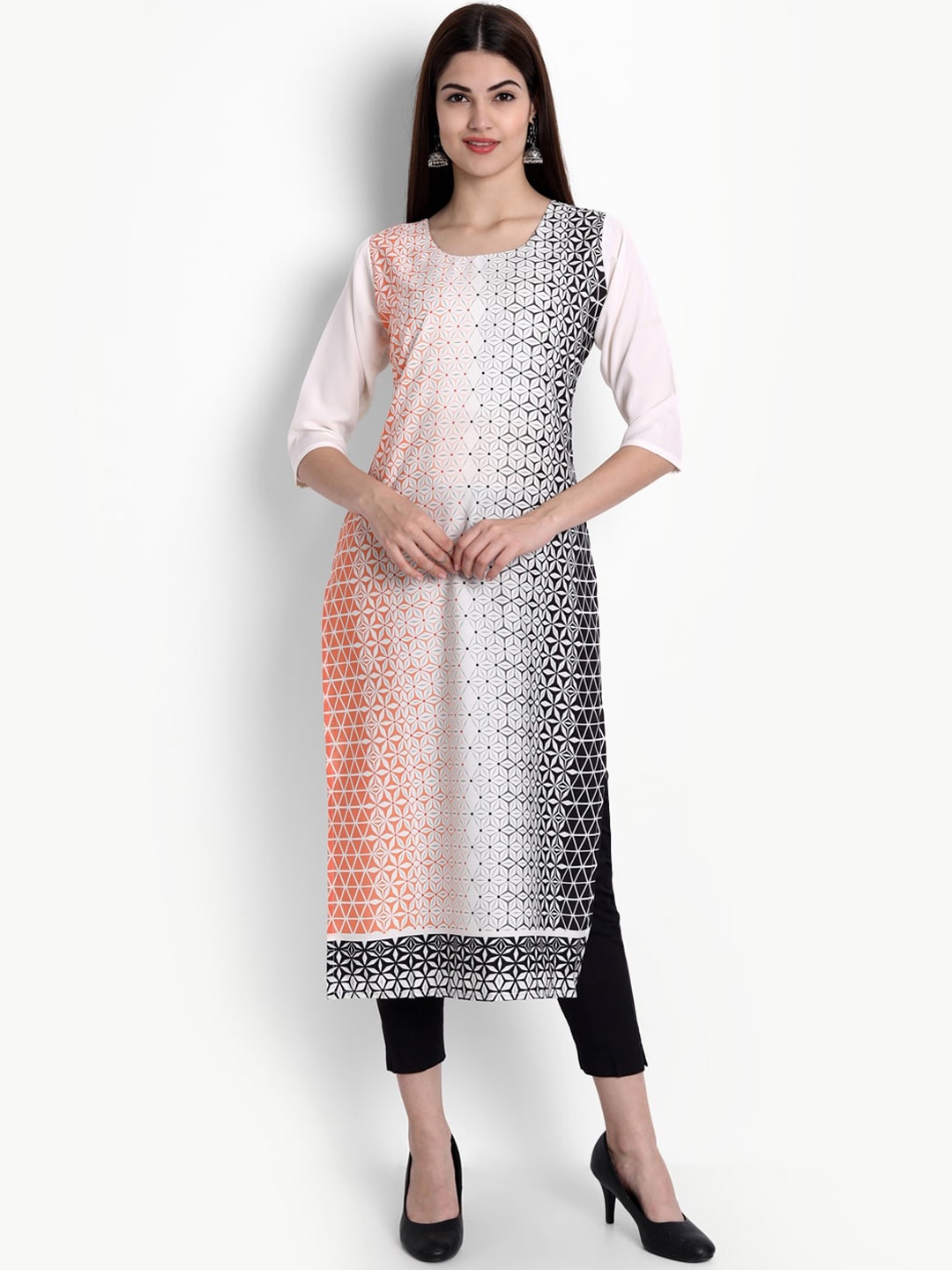 

Ethnic basket Women Multicoloured Ethnic Motifs Printed Crepe Kurta, Multi