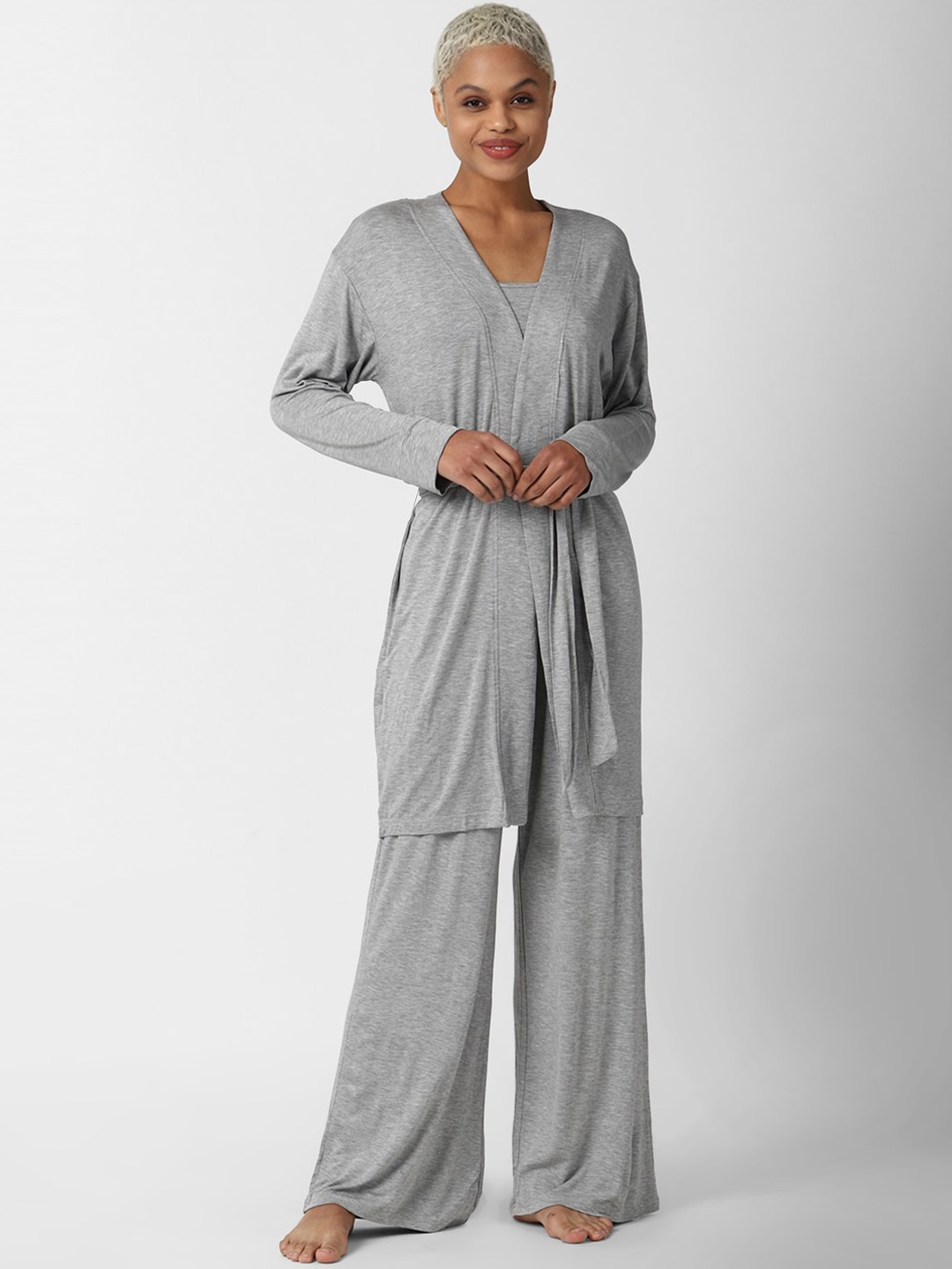 

FOREVER 21 Women Grey Night suit