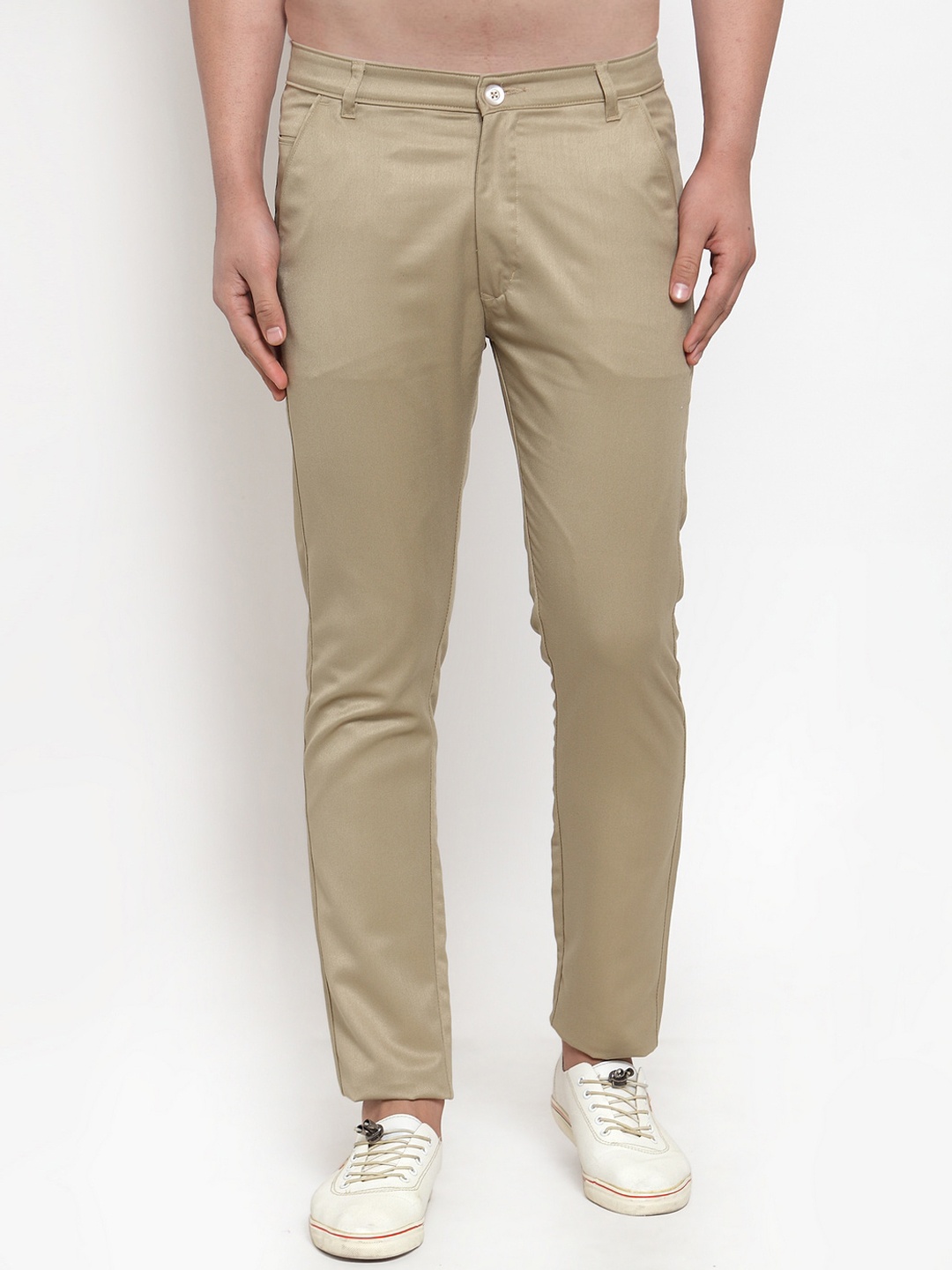 

JAINISH Men Khaki Smart Slim Fit Pure Cotton Chinos