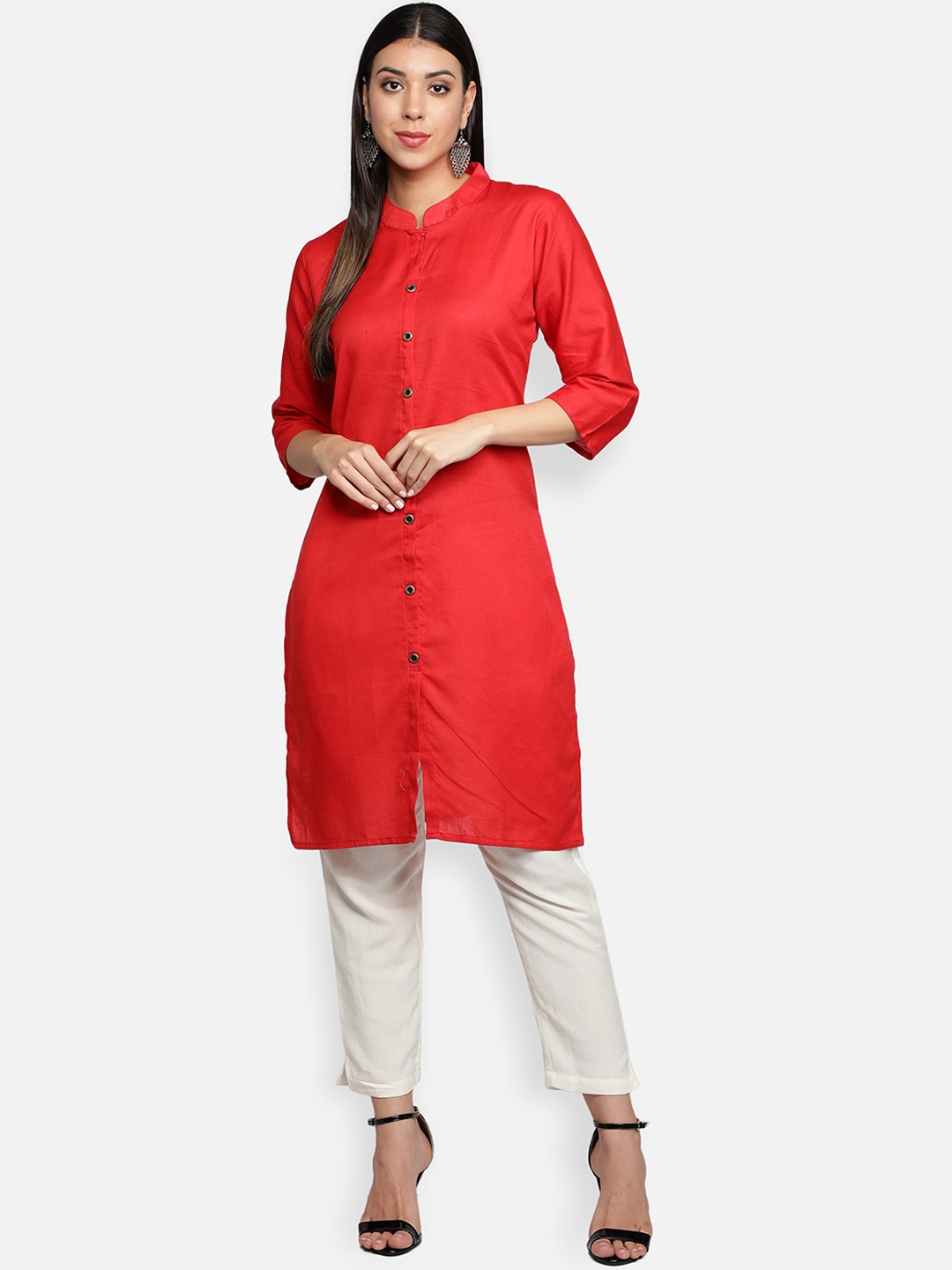 

Fabclub Women Red Kurta