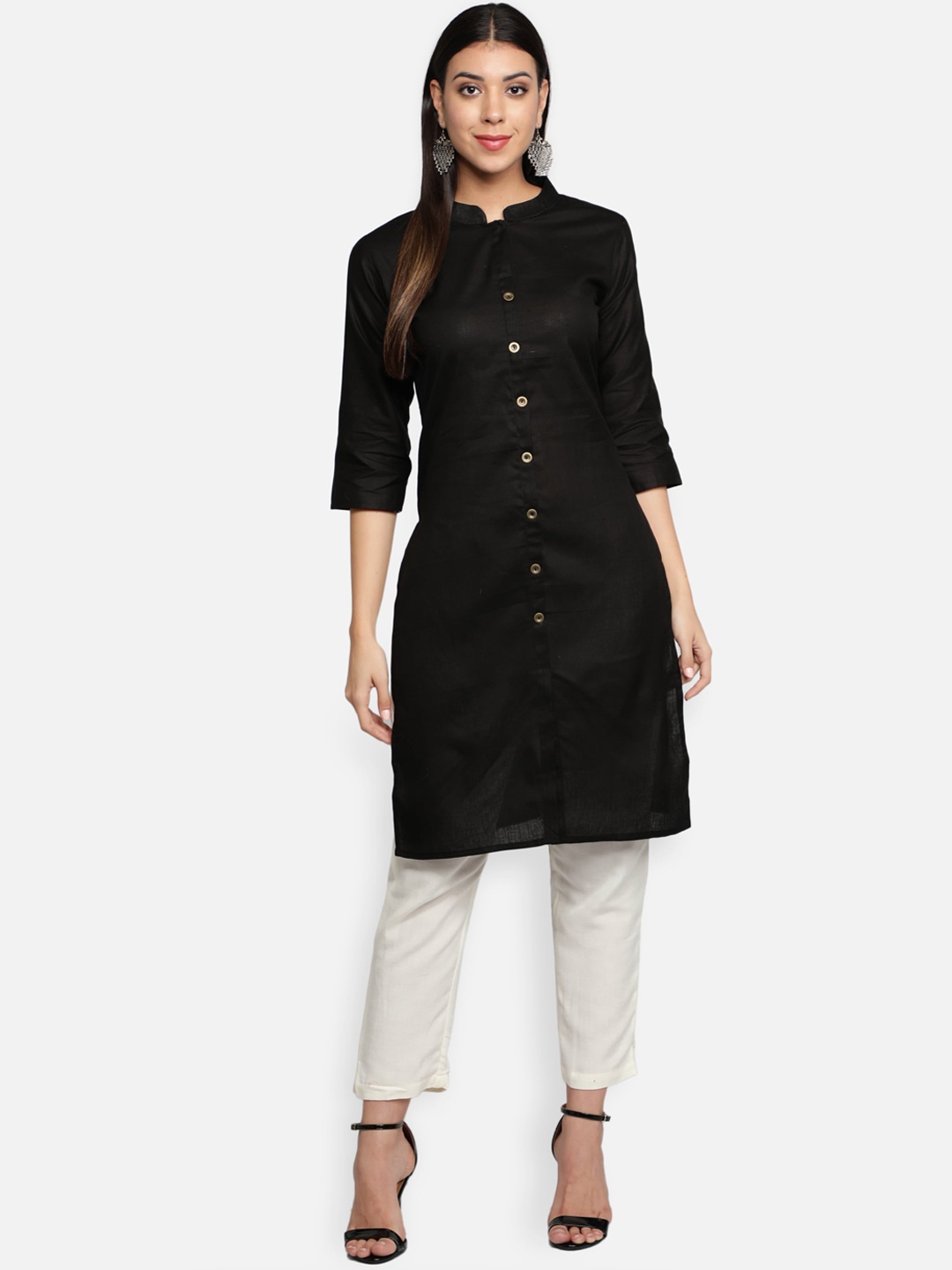 

Fabclub Women Black Thread Work Kurta