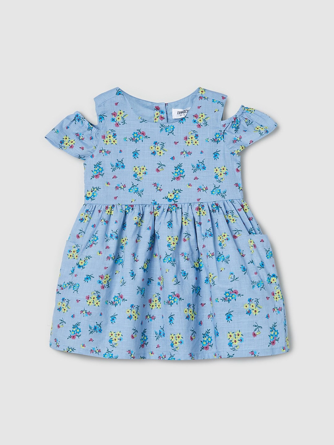 

max Blue Floral Pure Cotton Dress