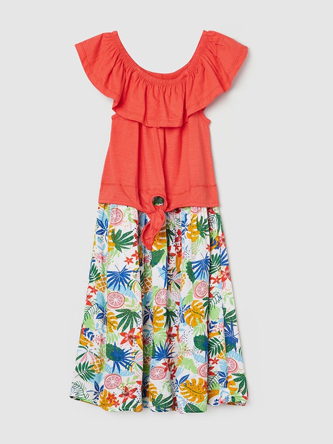 

max Girls Multicoloured Floral Round Neck Maxi Dress, Multi