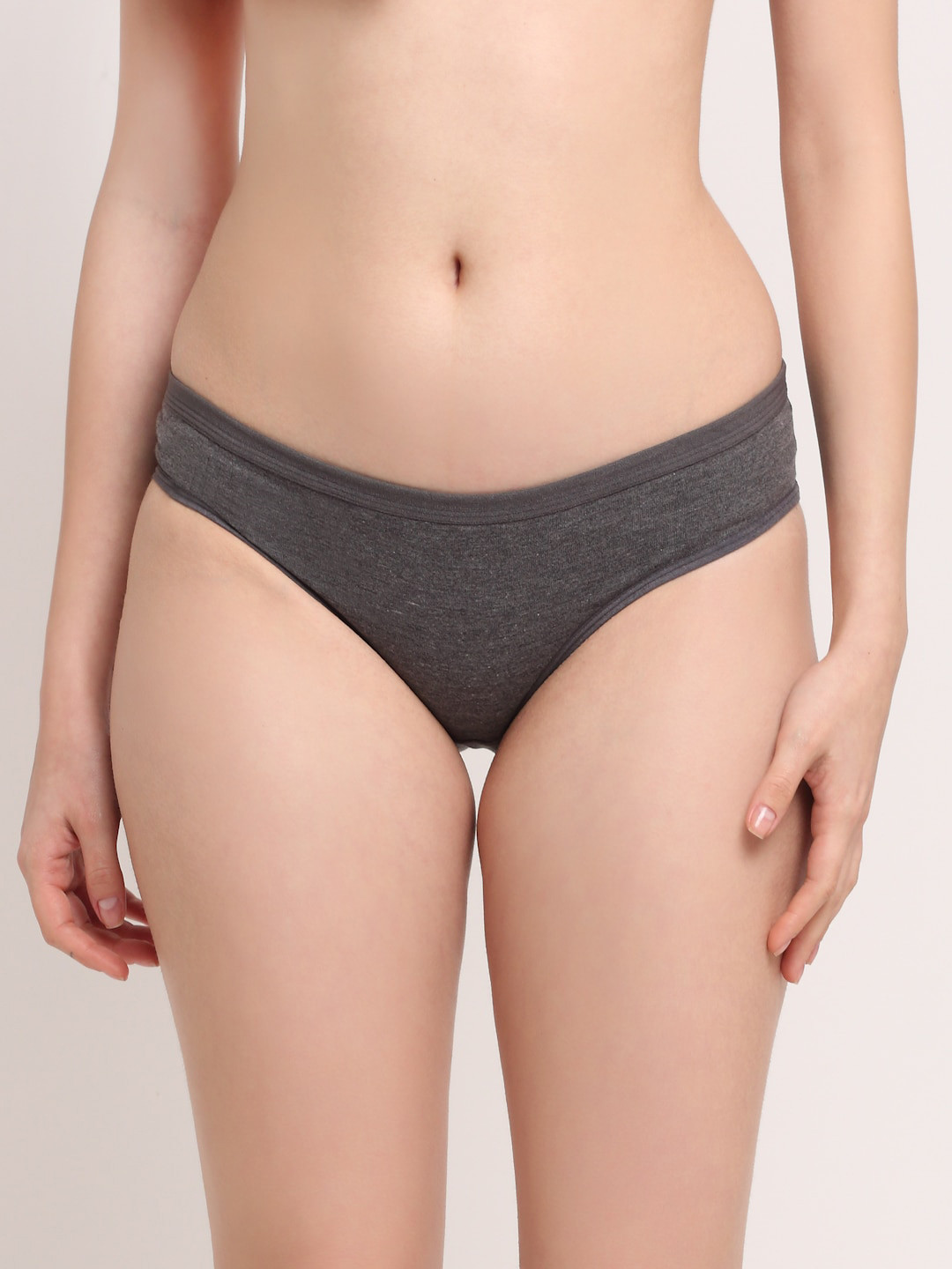 

Friskers Women Grey Solid Premium Cotton Hipster Briefs O-321-22