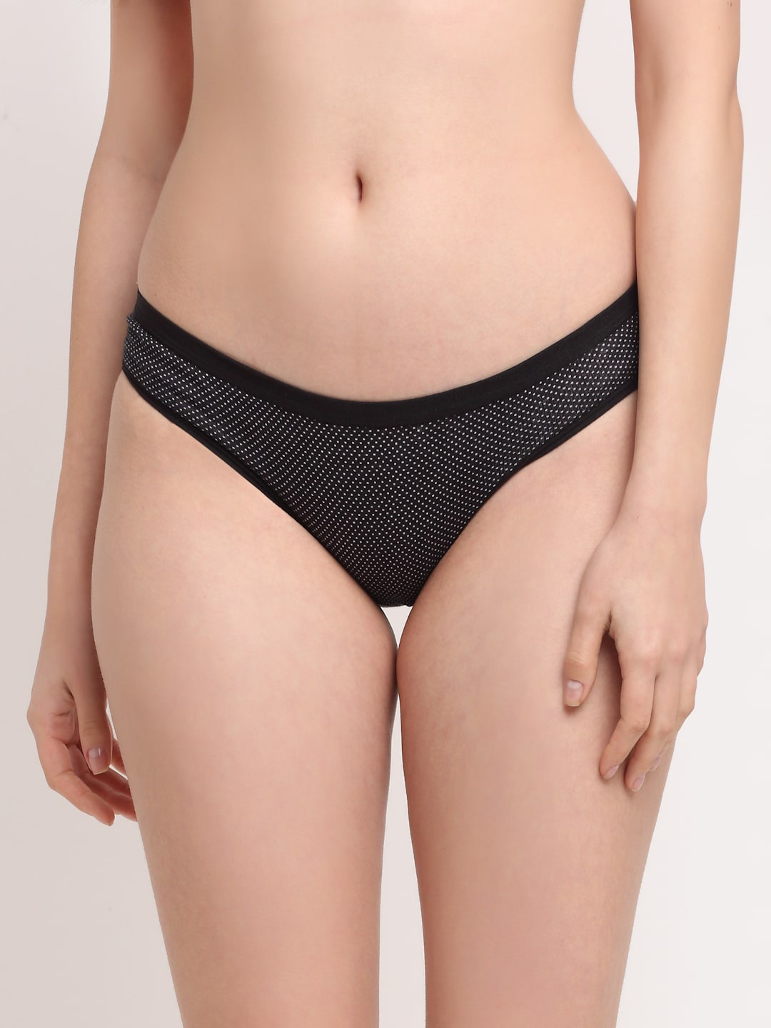 

Friskers Women Black Printed Cotton Hipster