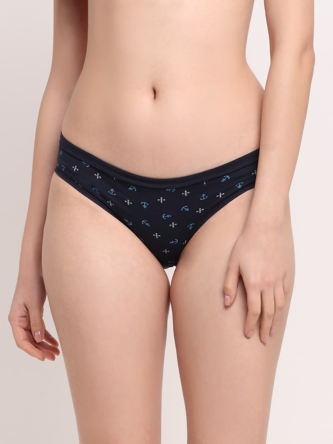 

Friskers Women Navy Blue Printed Basic Briefs O-324-17-S