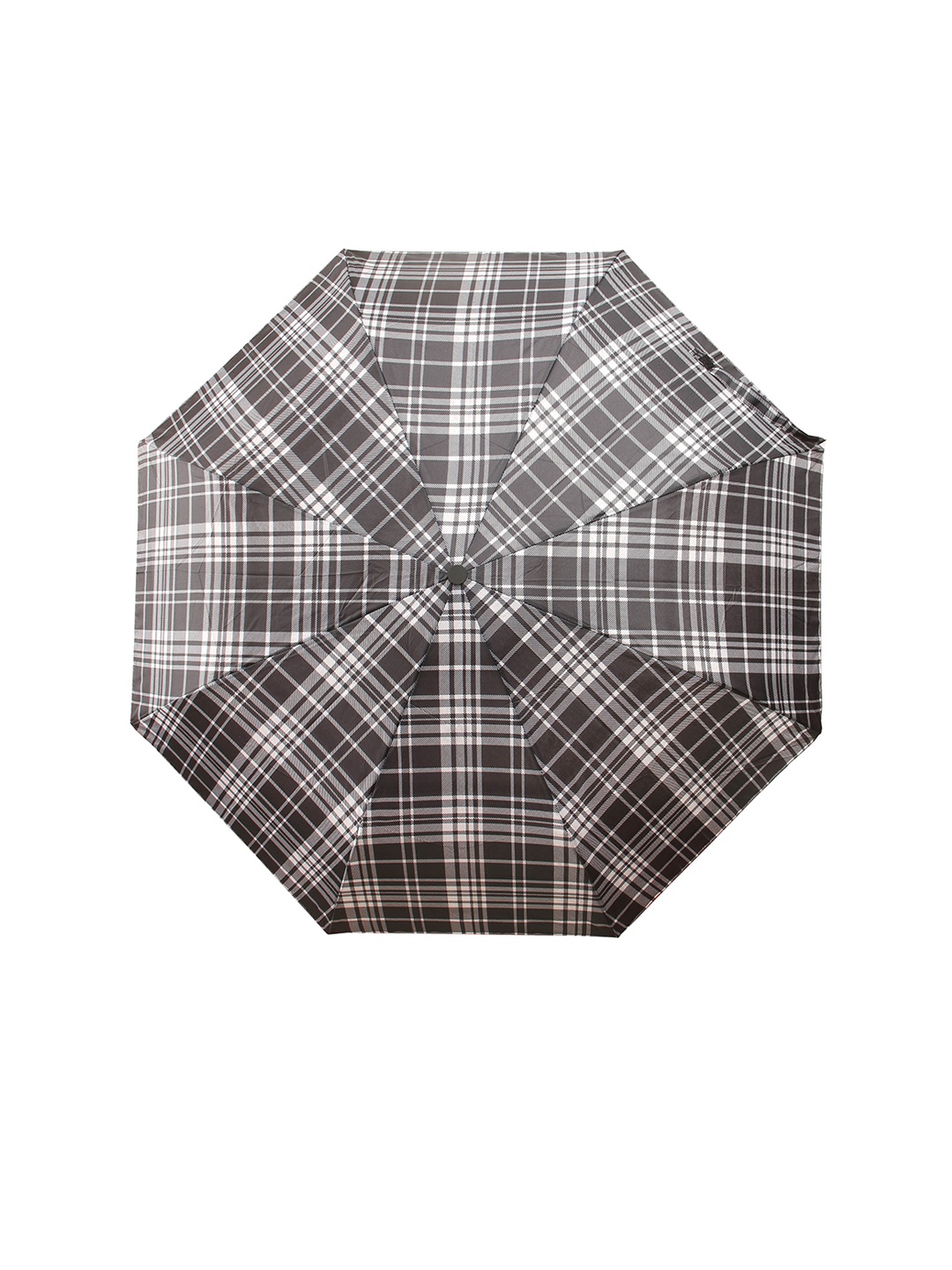 

Calvadoss Women Black & White Checked 3 Fold Umbrella