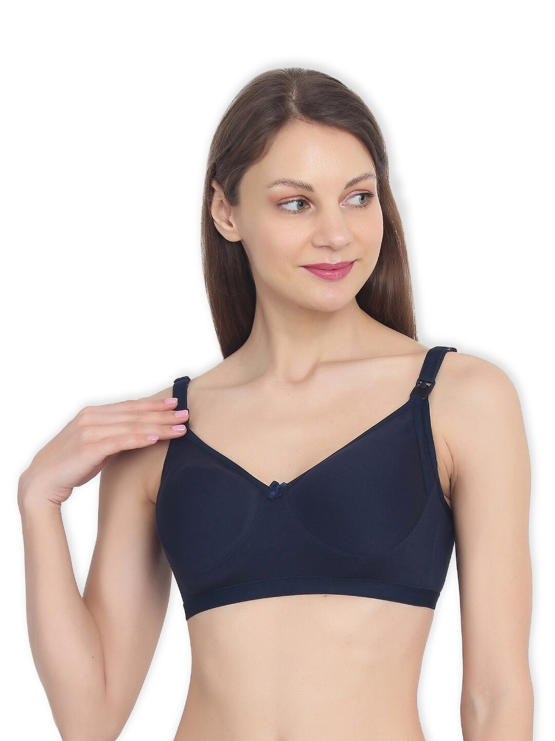 

MYLO ESSENTIALS Navy Blue Non-Wired Non Padded Maternity Bra