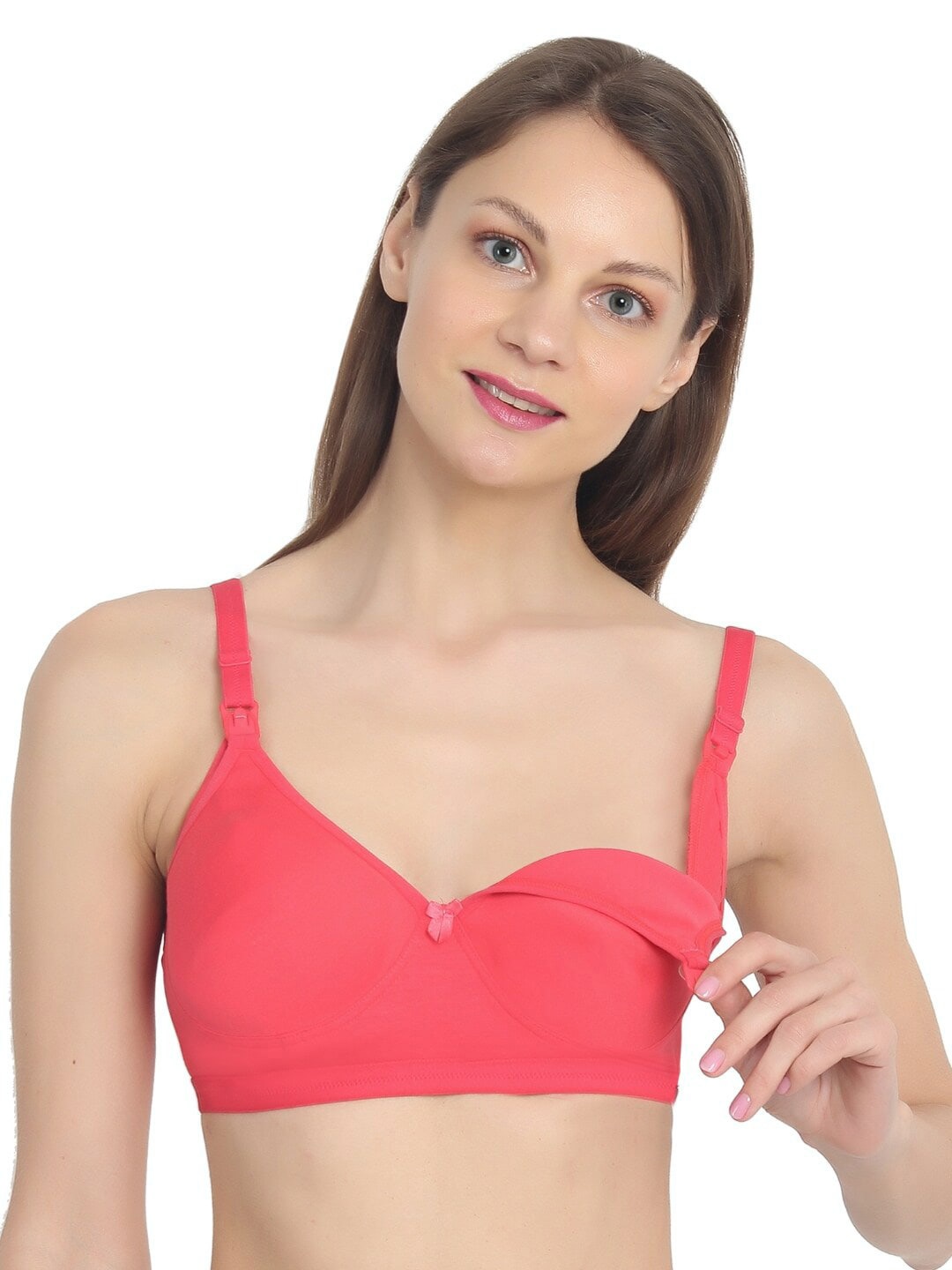 

MYLO ESSENTIALS Coral Pink Maternity Nursing Cotton Bra - Bra extender