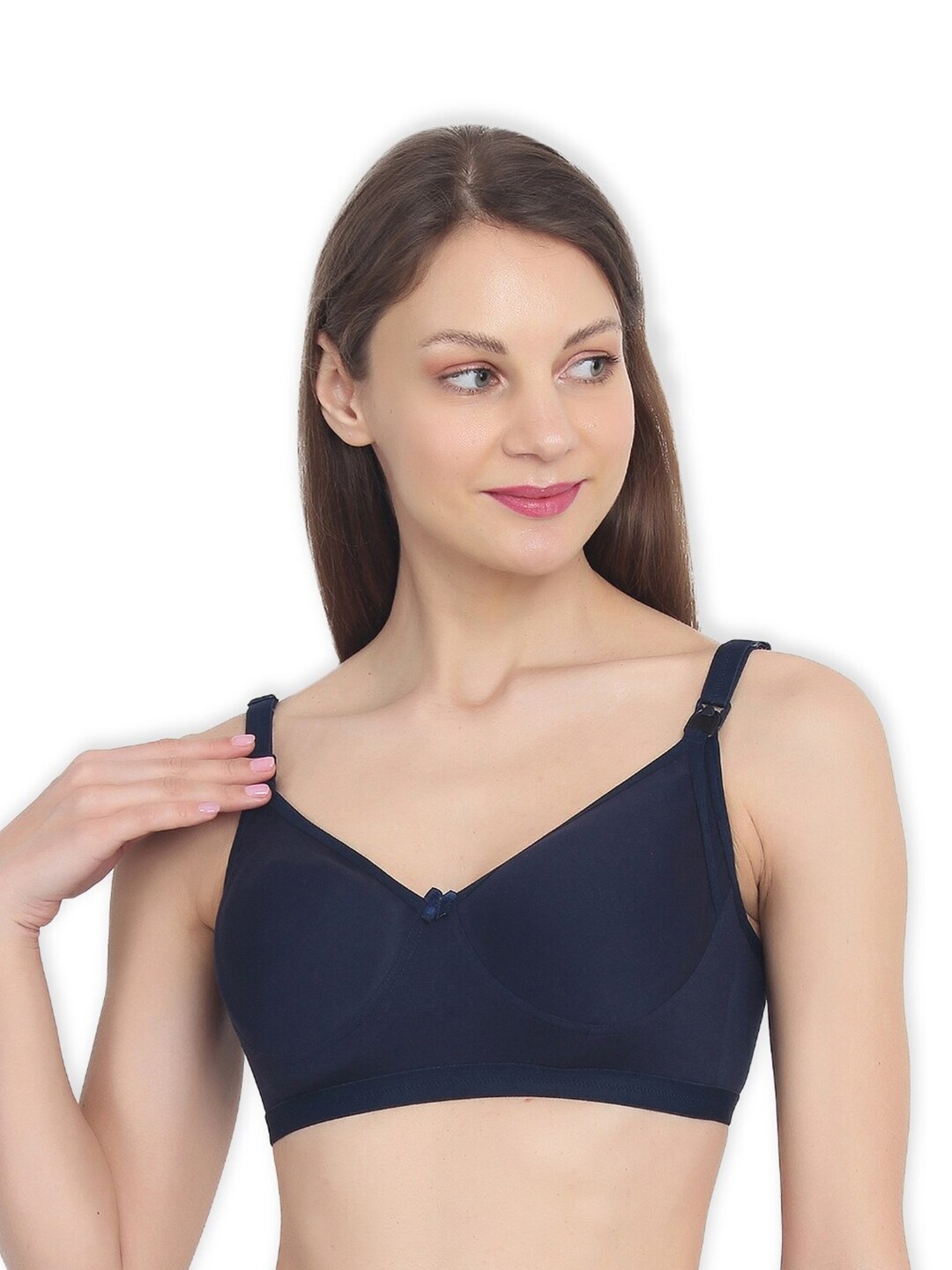 

MYLO ESSENTIALS Women Navy Blue Nursing Rapid-Dry Non-Wired Bra
