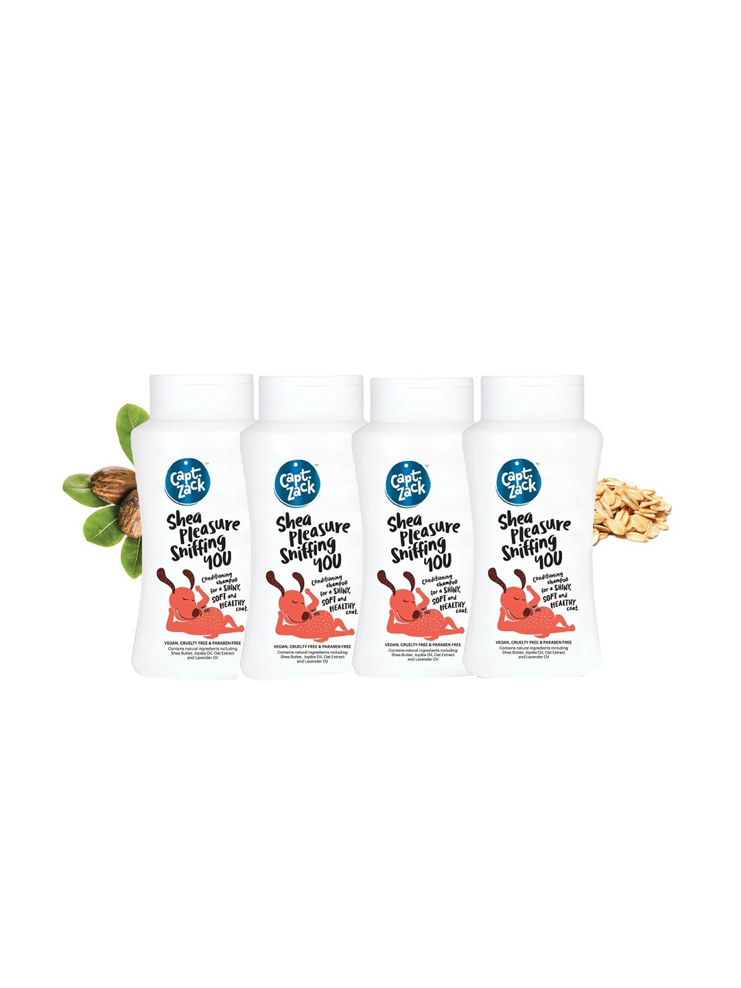 

Capt Zack Set Of 4 Shea Pleasure Sniffing You Dog Shampoo - 200 ml, White