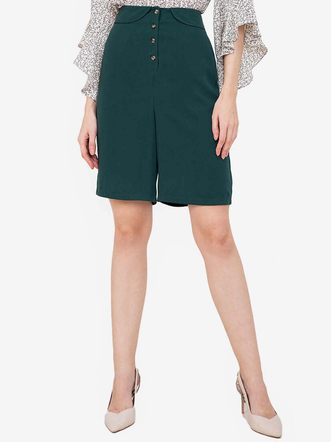 

ZALORA WORK Women Green Regular Fit Culottes Style Shorts