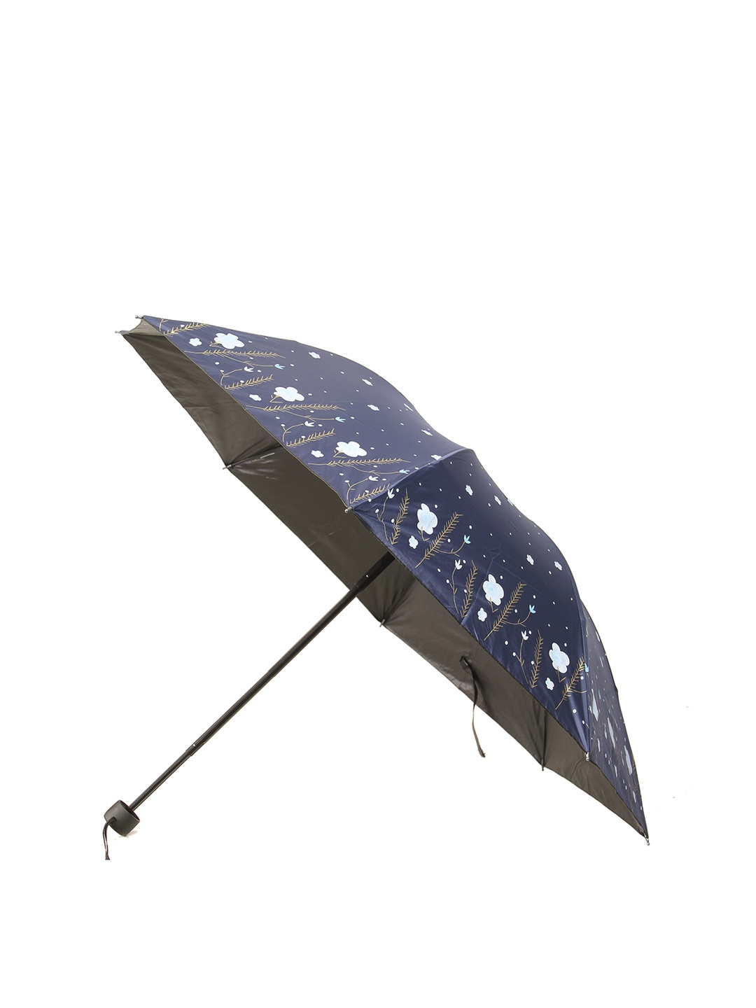

Calvadoss Women Navy Blue Printed 3-Fold Umbrella