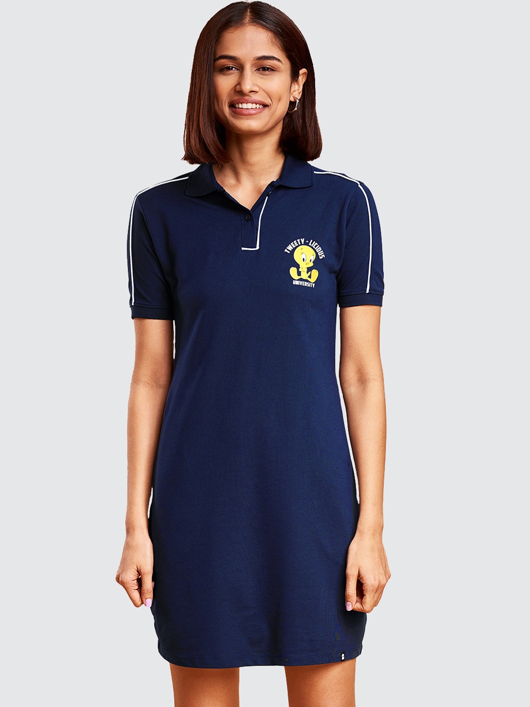 

The Souled Store Blue T-shirt Dress
