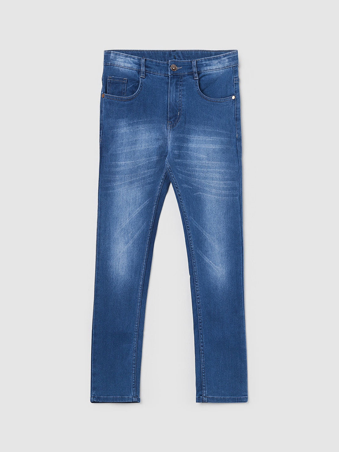 

max Boys Blue Heavy Fade Stretchable Jeans