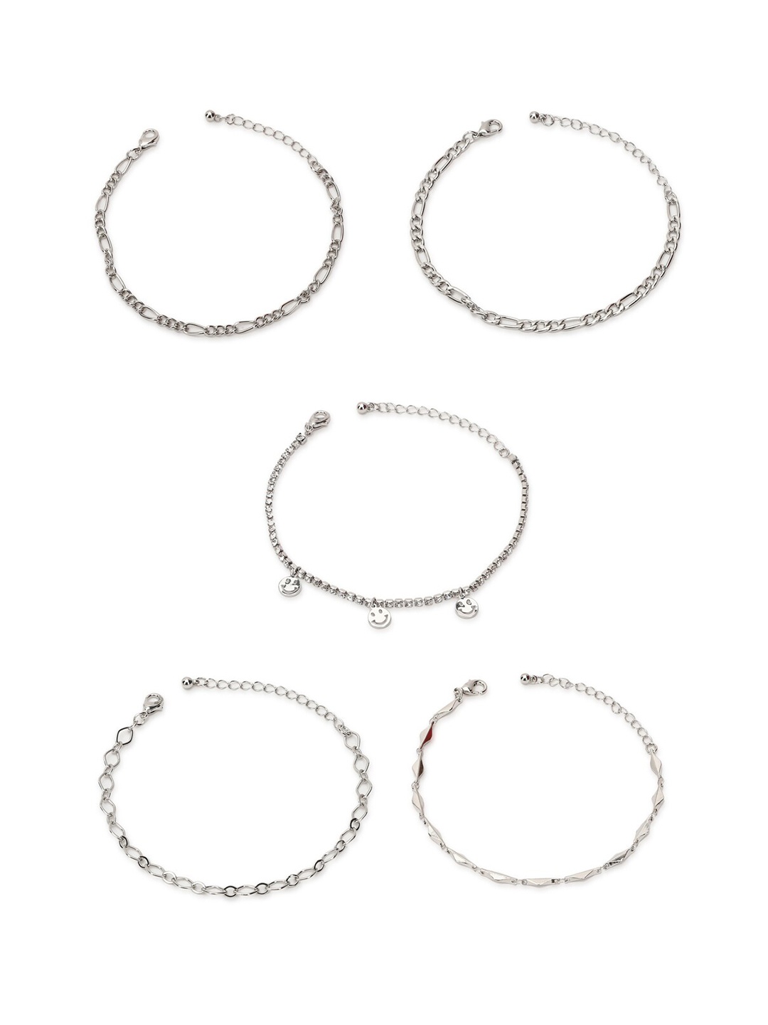 

FOREVER 21 Women 5 Silver-Toned Kada Bracelet