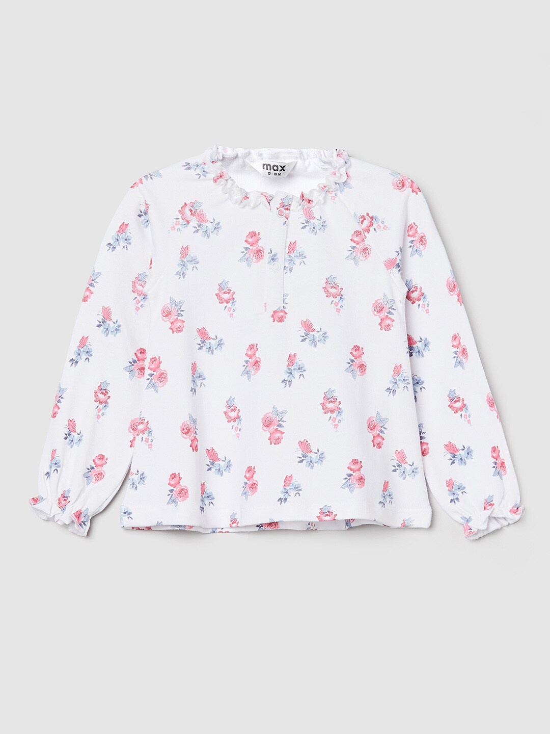 

max Girls Multicoloured Floral Printed Pure Cotton Top, Multi