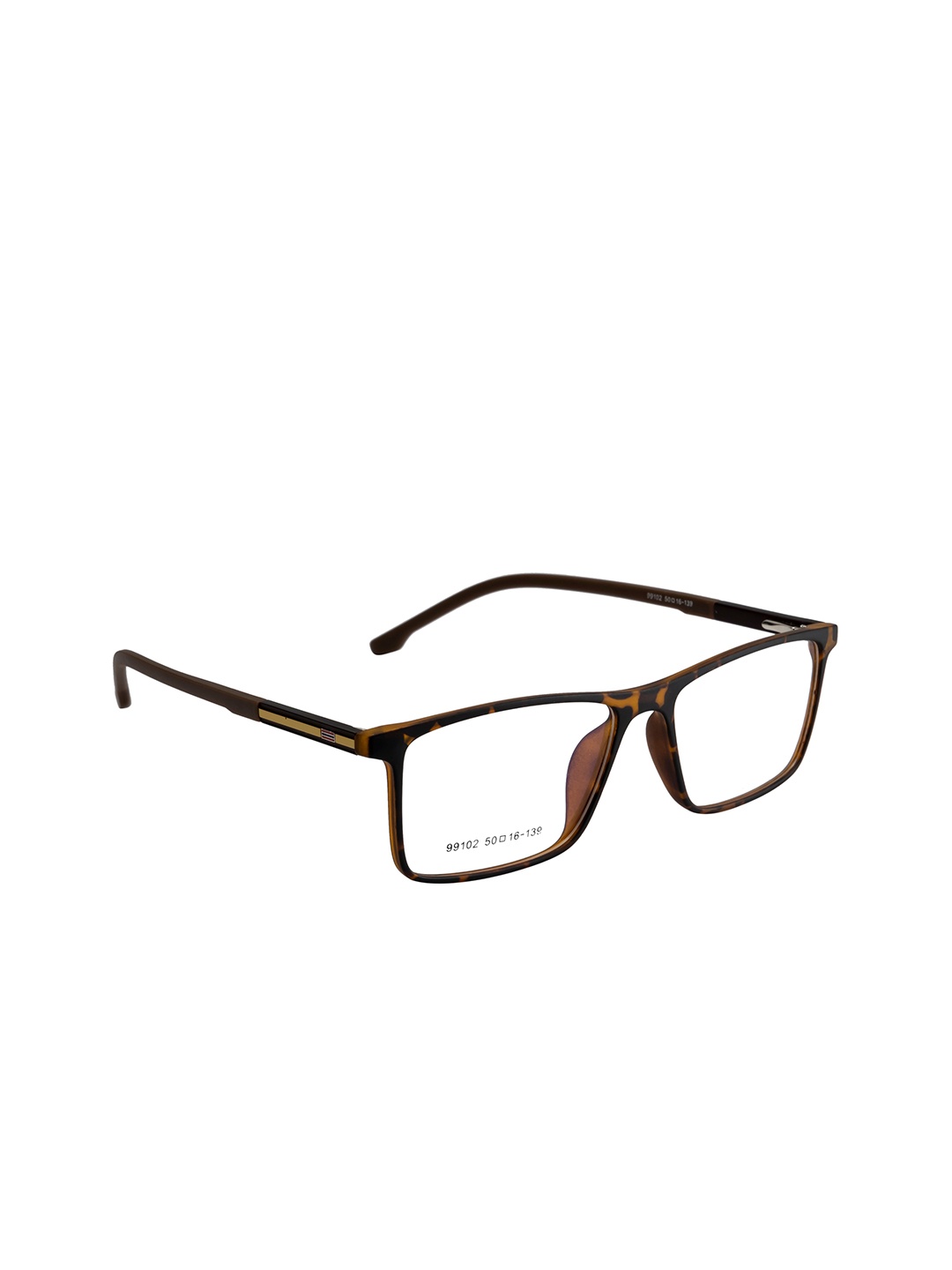 

Gold Berg Unisex Brown Full Rim Rectangle Frames Eyeglasses