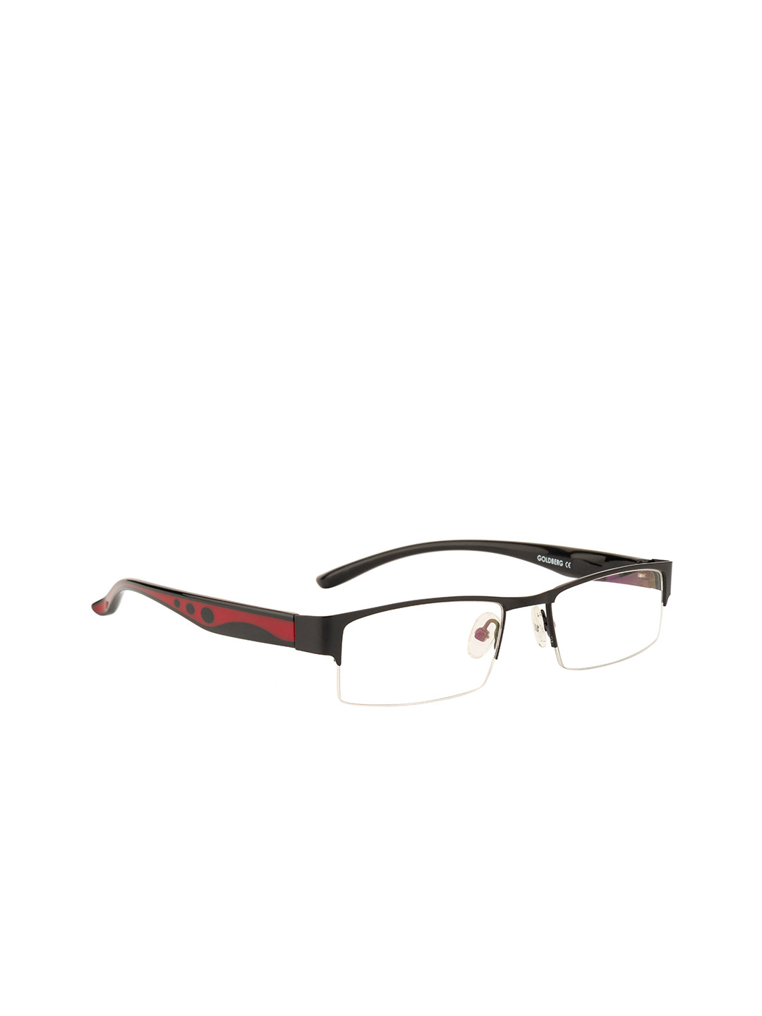 

Gold Berg Unisex Black & Maroon Half Rim Rectangle Frame
