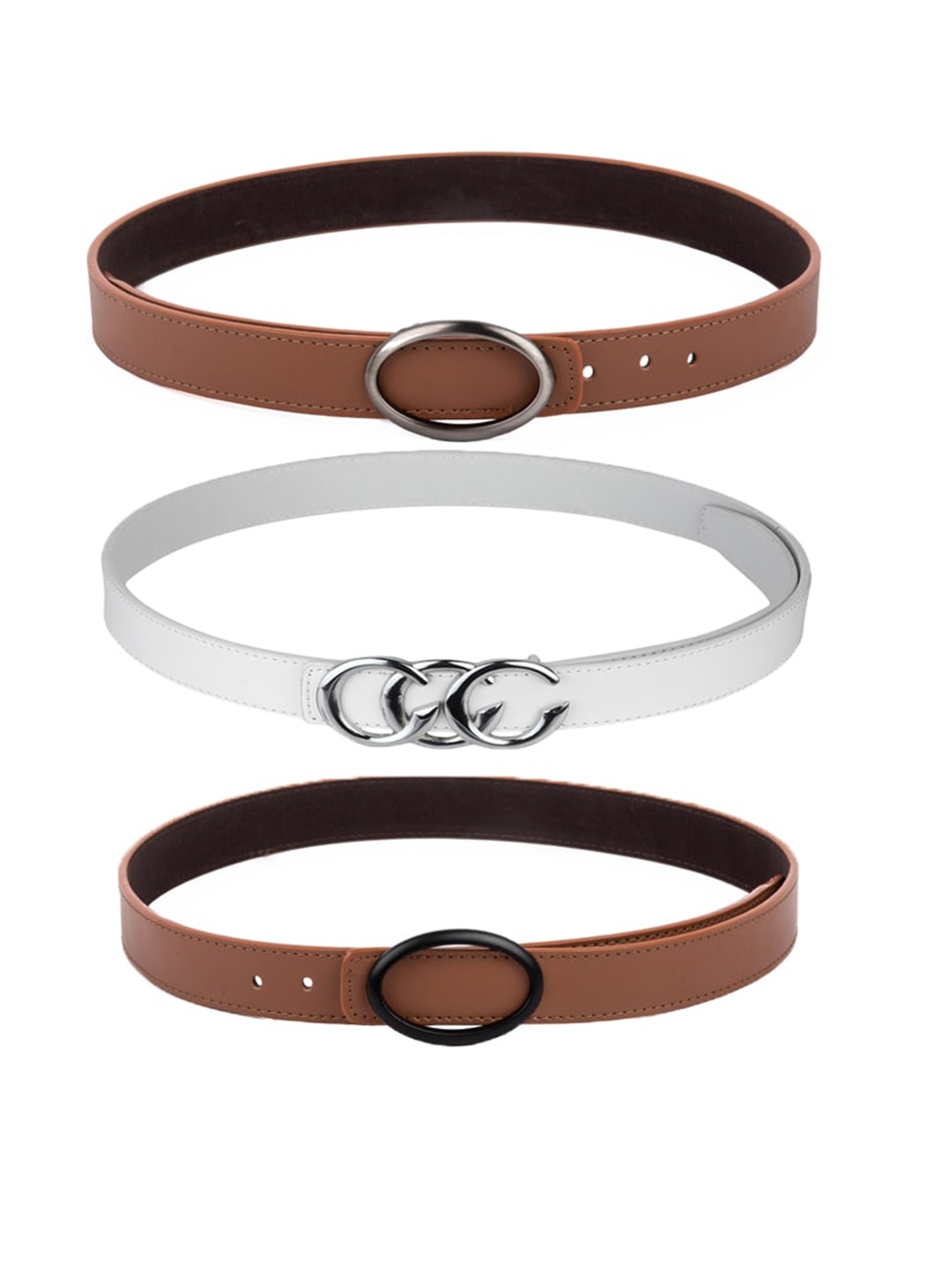 

Kastner Women Set of 3 Brown & White Belts