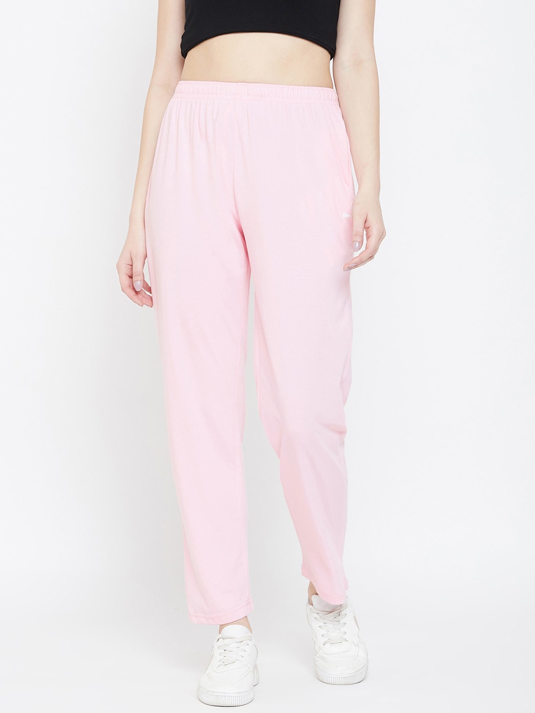 

Okane Women Pink Solid Cotton Track Pants