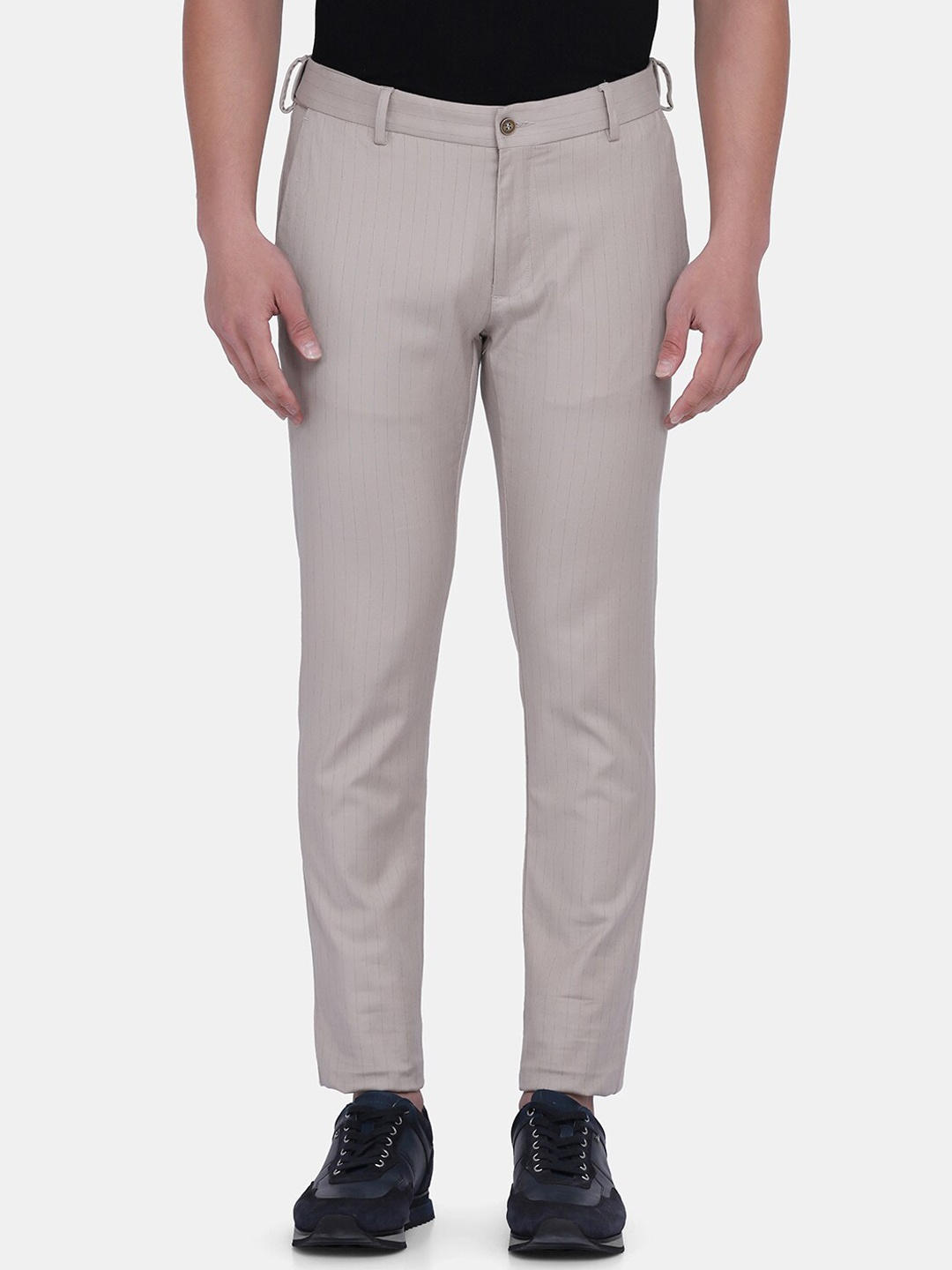 

Blackberrys Men Beige B-91 Skinny Fit Cotton Trousers