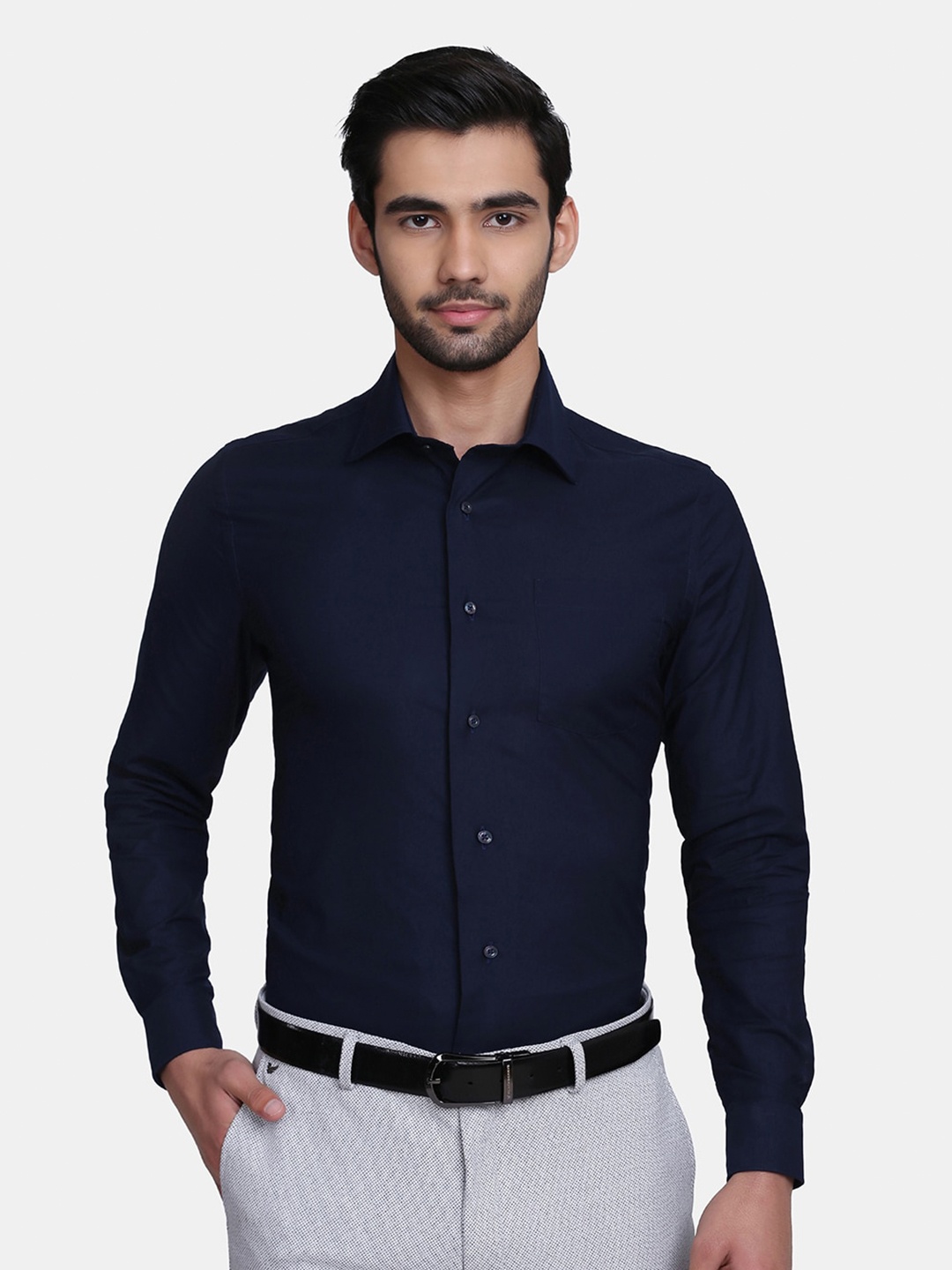 

Blackberrys Men Navy Blue Slim Fit Cotton Formal Shirt