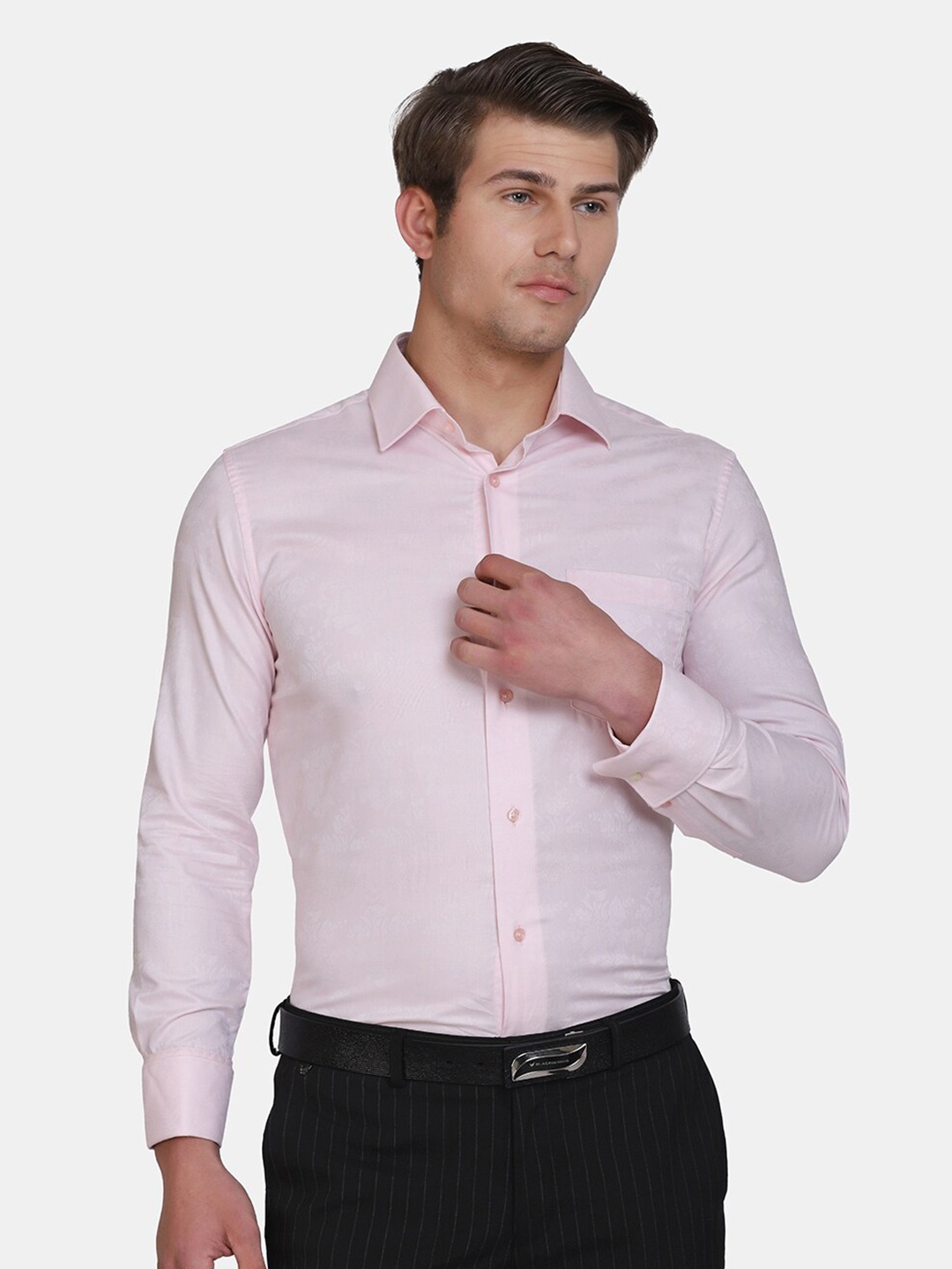 

Blackberrys Men Pink India Slim Fit Cotton Formal Shirt