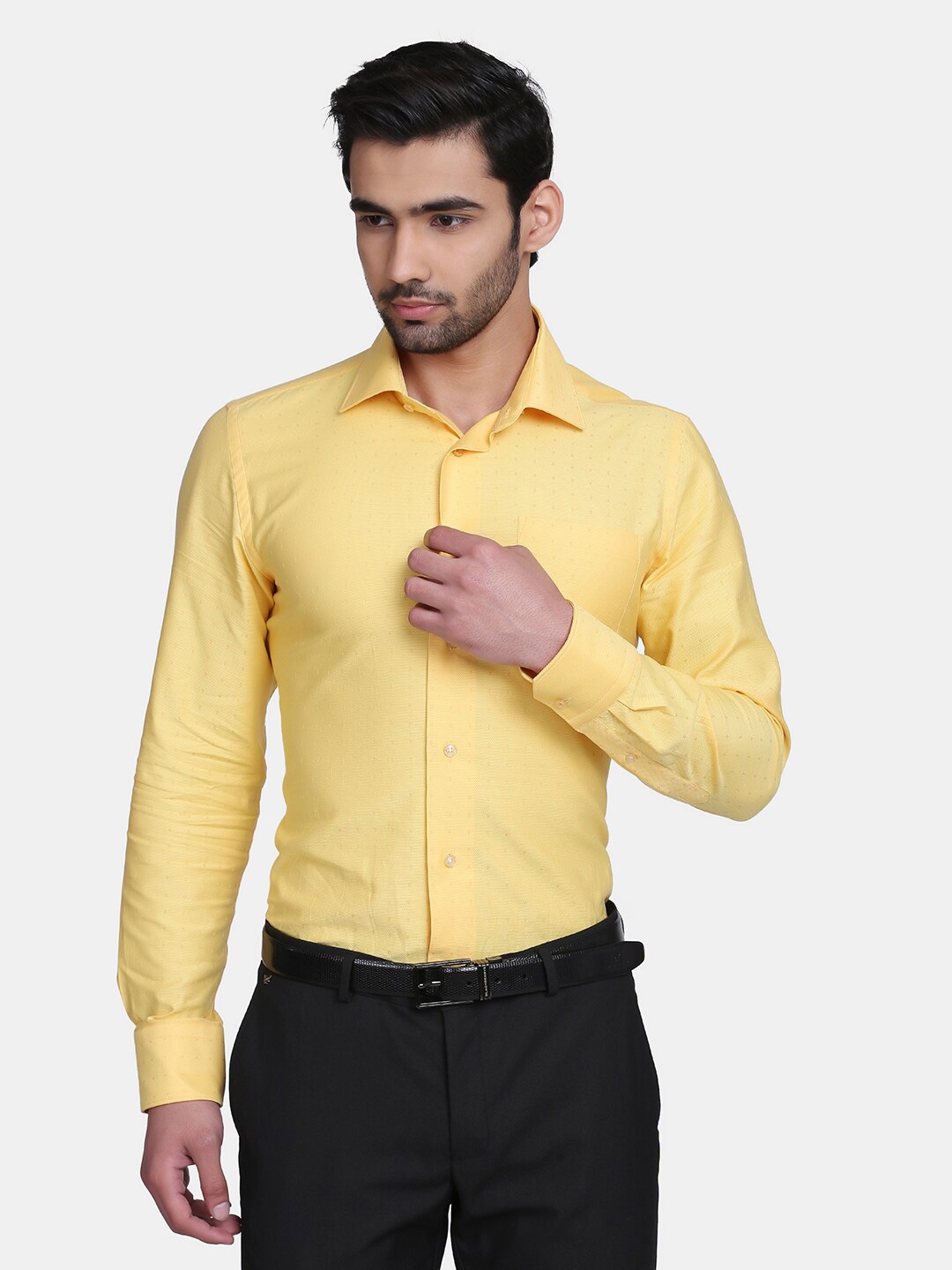

Blackberrys Men Yellow India Slim Fit Cotton Formal Shirt