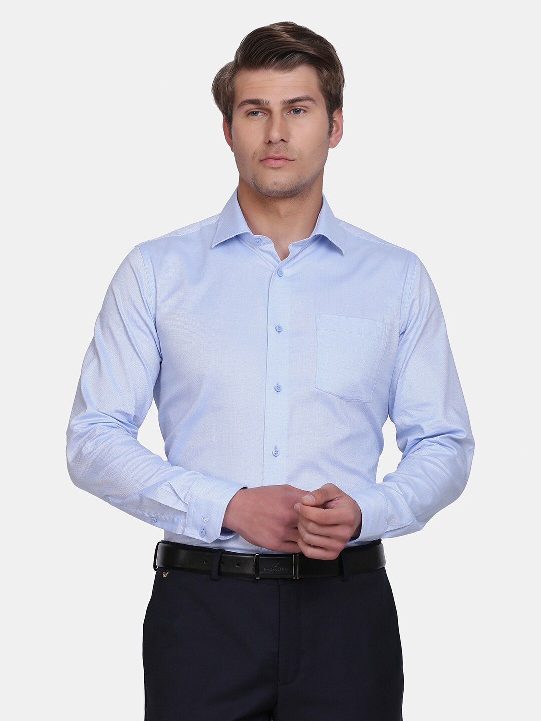 

Blackberrys Men Blue India Slim Fit Cotton Formal Shirt