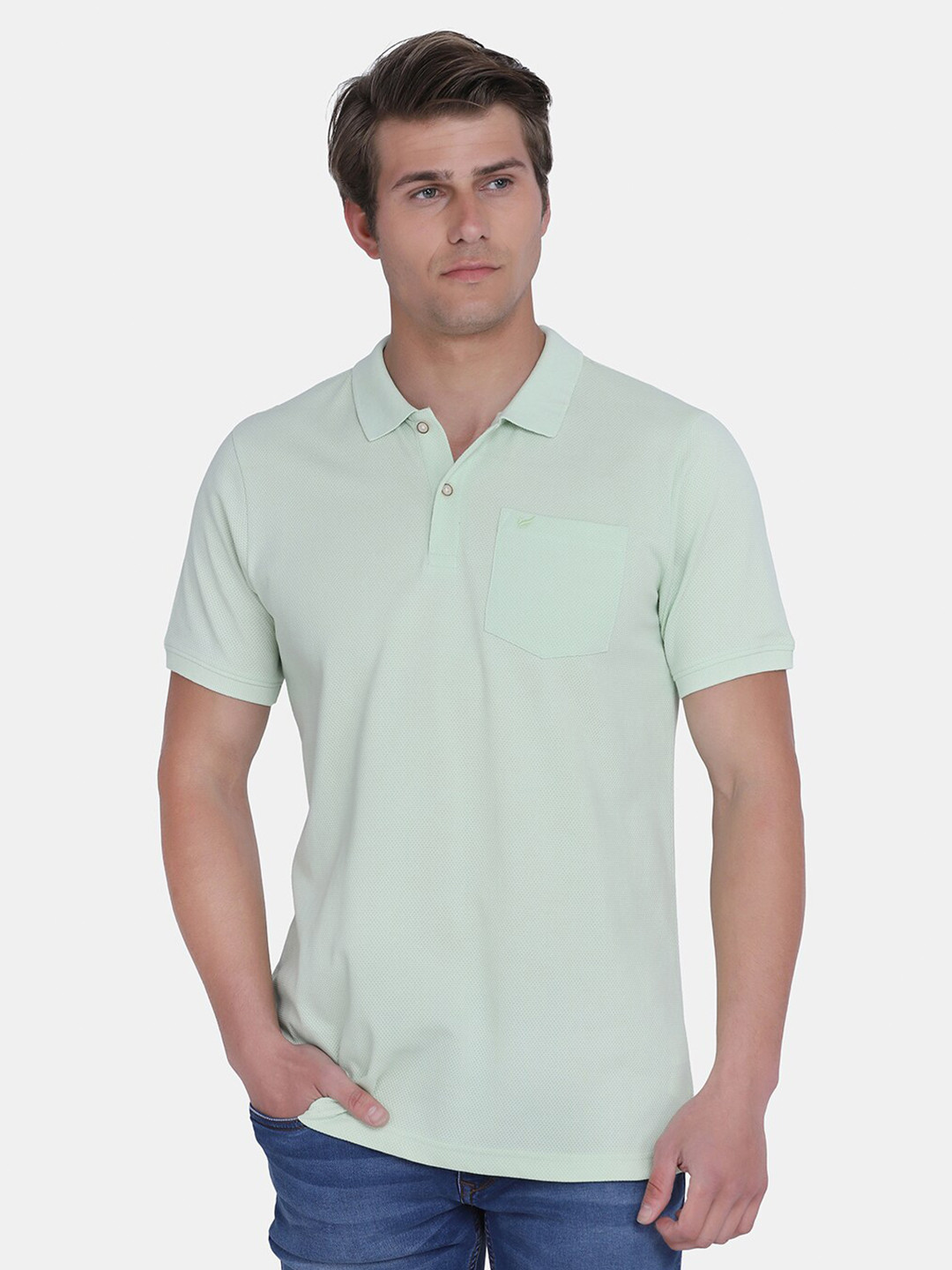 

Blackberrys Men Green Polo Collar Slim Fit T-shirt